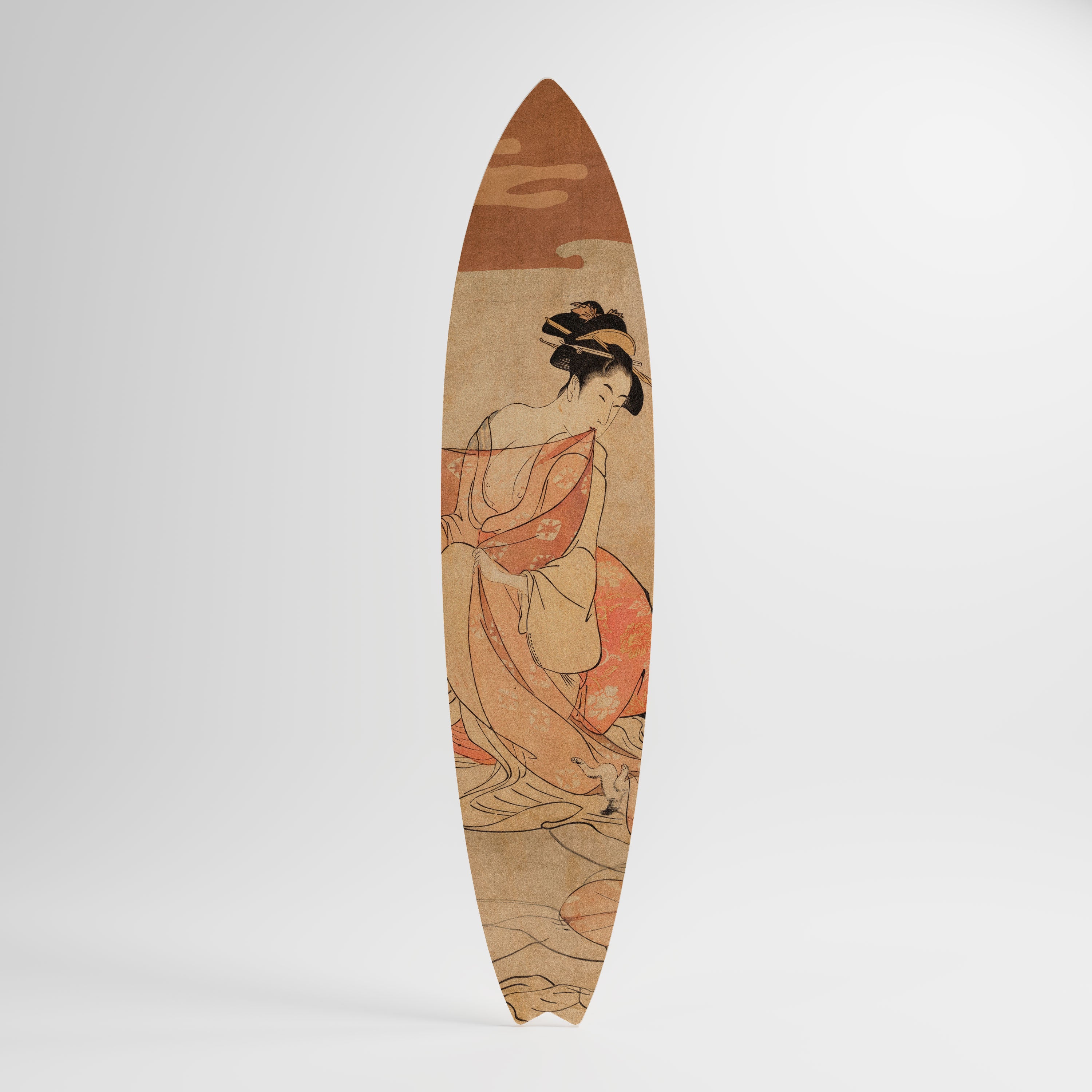 WOMAN, CAT AND EXTRA BROWN Surfboard Decorative Panel