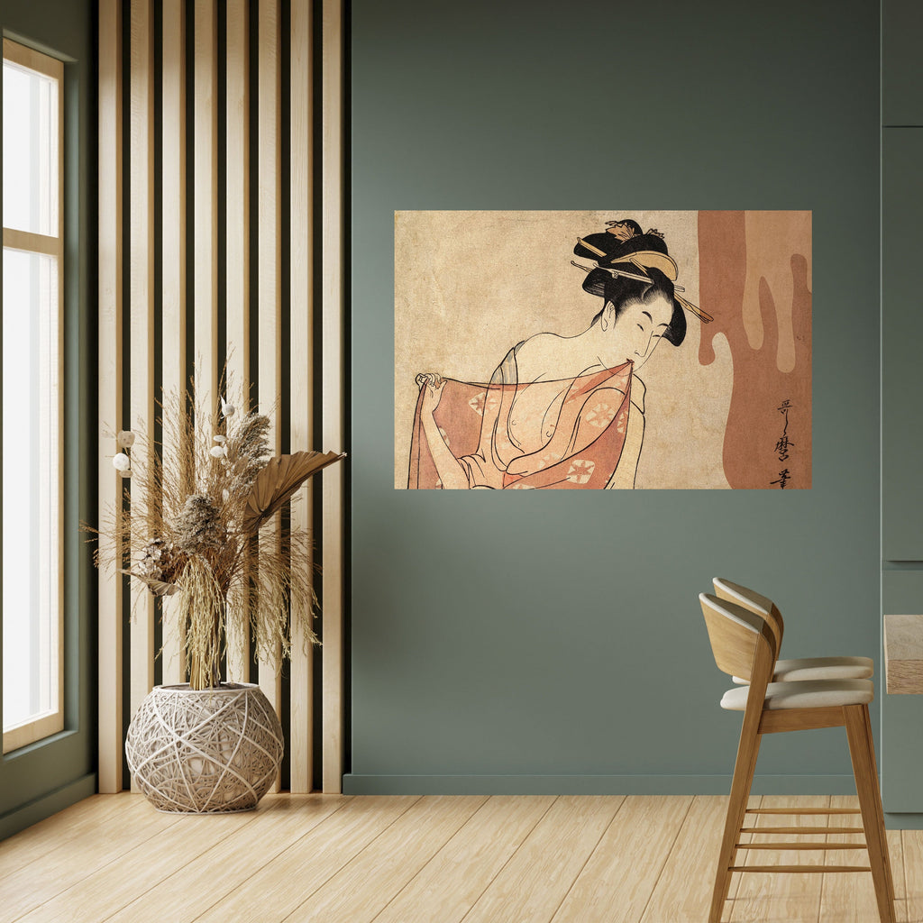 Affiche horizontale autocollante FEMME, CHAT ET EXTRA BRUN