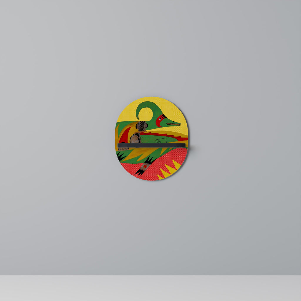 Étagère d'art ovale EXPRESSIVE AVANYU en finition noire