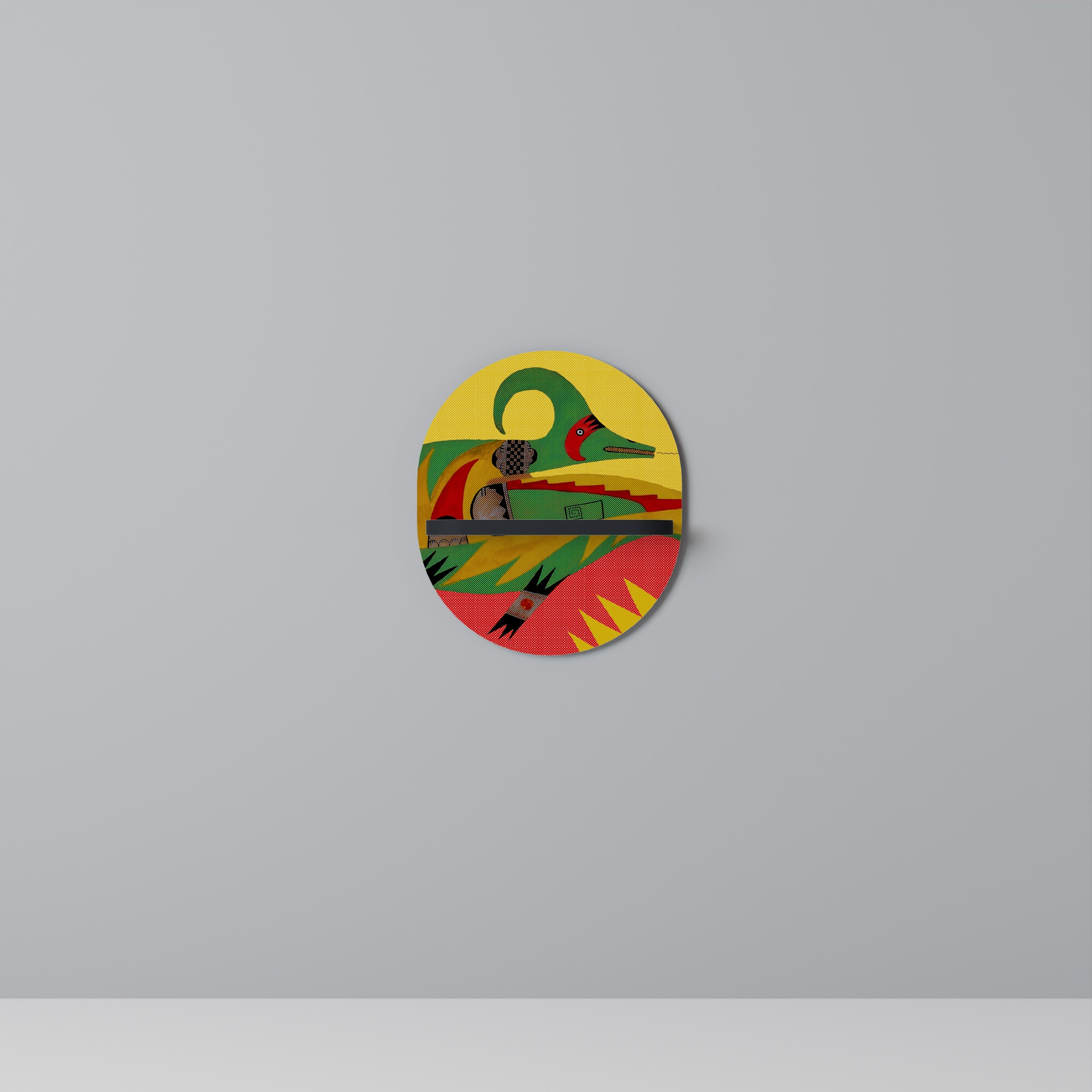 Étagère d'art ovale EXPRESSIVE AVANYU en finition noire