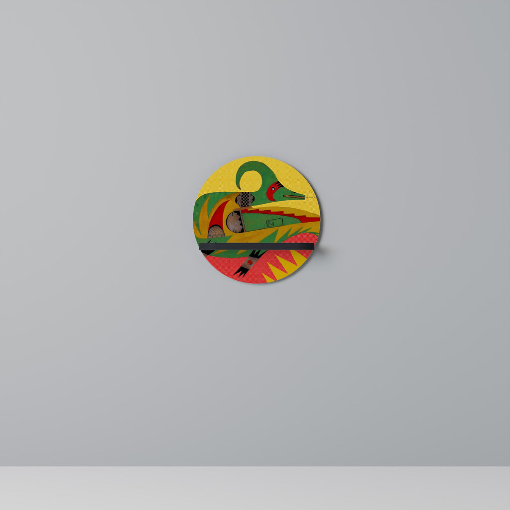 Étagère artistique ronde EXPRESSIVE AVANYU en finition noire