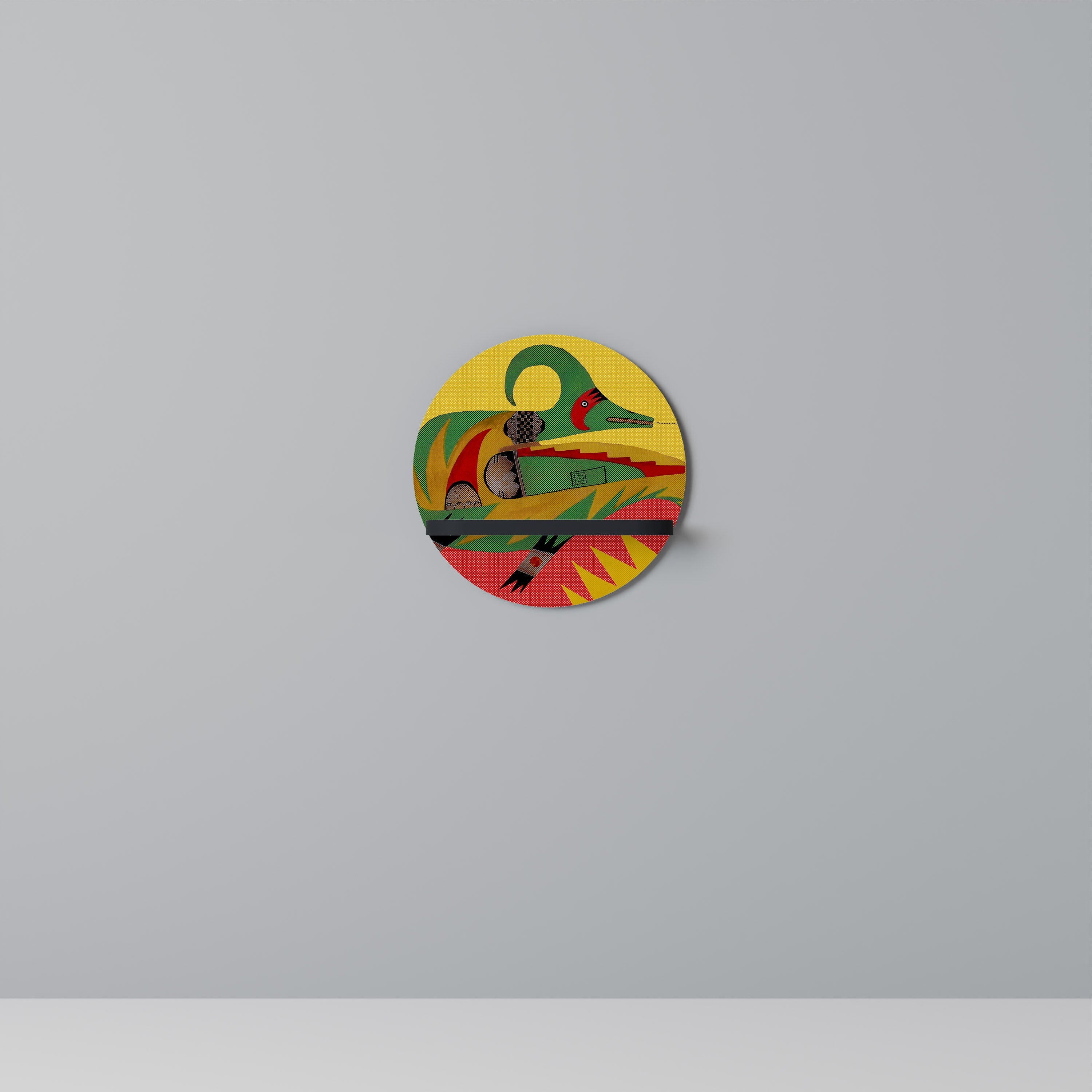 Étagère artistique ronde EXPRESSIVE AVANYU en finition noire