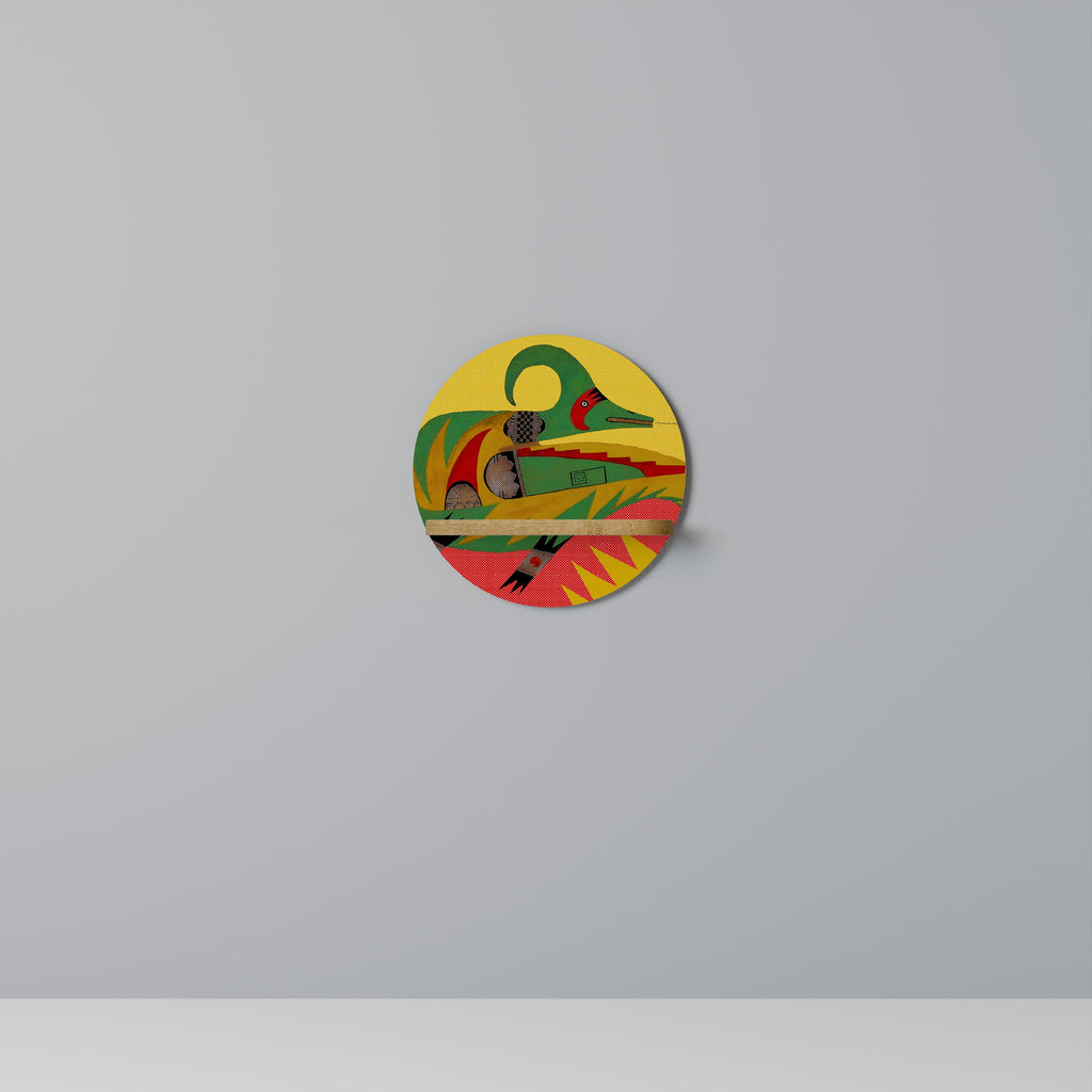 EXPRESSIVE AVANYU Round Art Shelf In Oak Effect