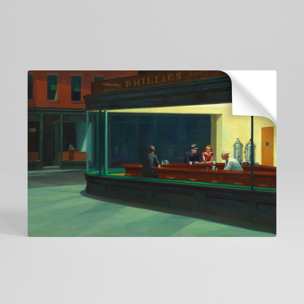 Affiche horizontale autocollante « Conversation sereine en soirée »