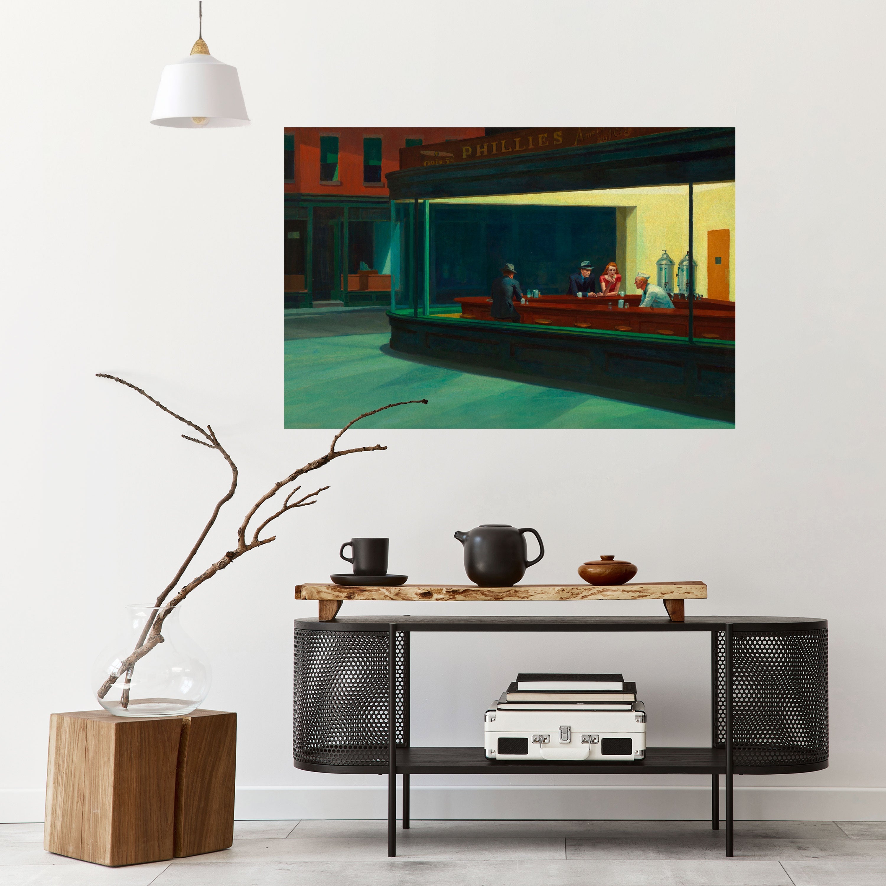 Affiche horizontale autocollante « Conversation sereine en soirée »