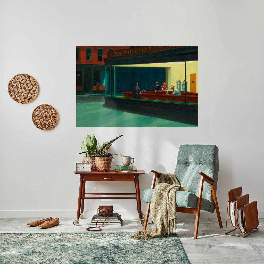 Affiche horizontale autocollante « Conversation sereine en soirée »