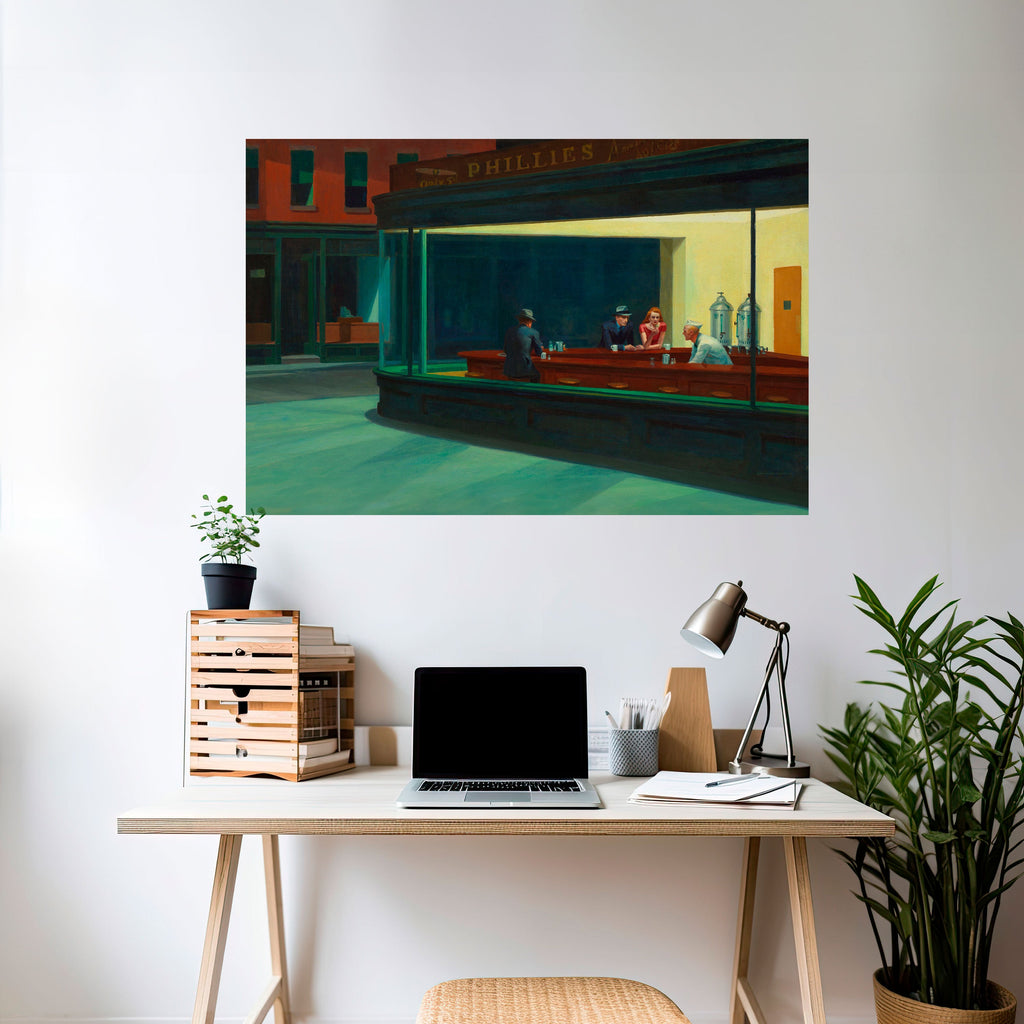 Affiche horizontale autocollante « Conversation sereine en soirée »