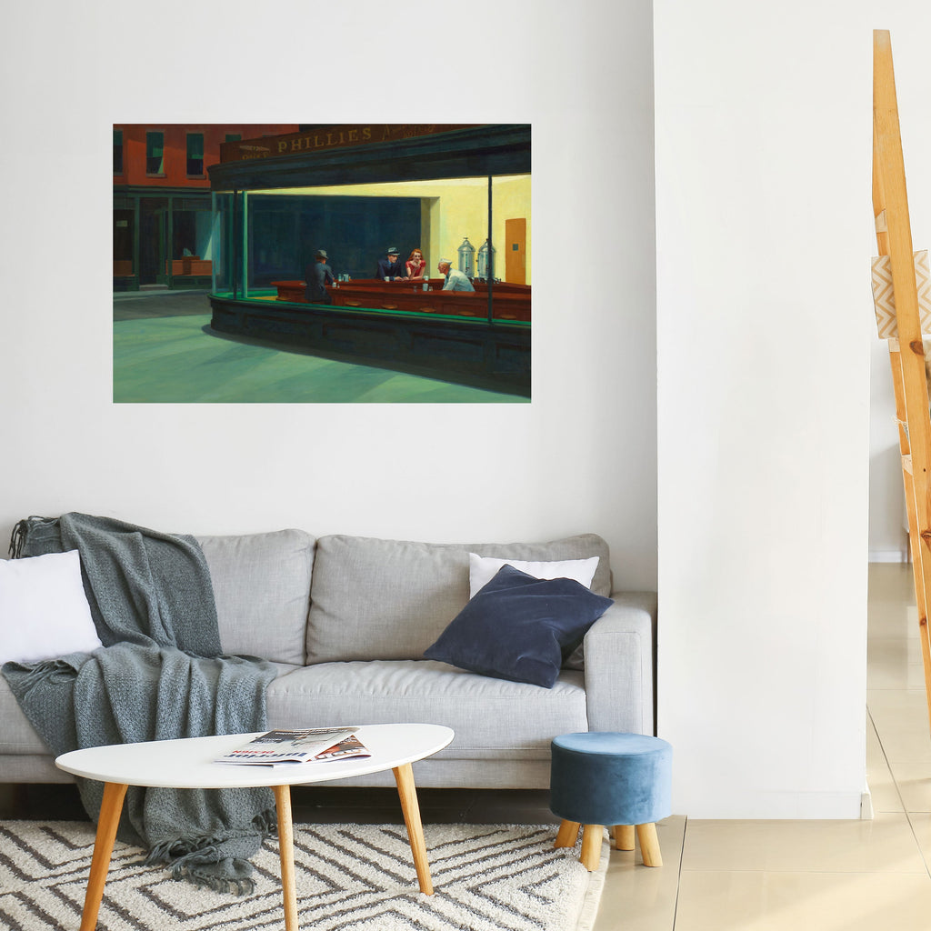 Affiche horizontale autocollante « Conversation sereine en soirée »