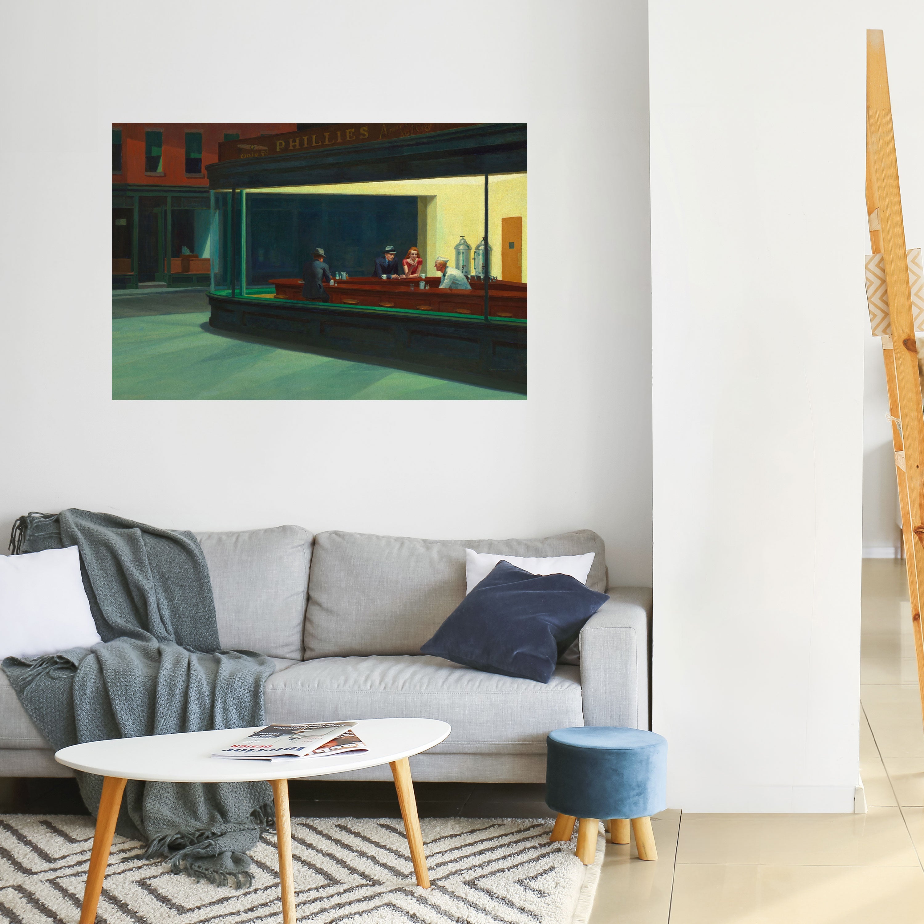 Affiche horizontale autocollante « Conversation sereine en soirée »