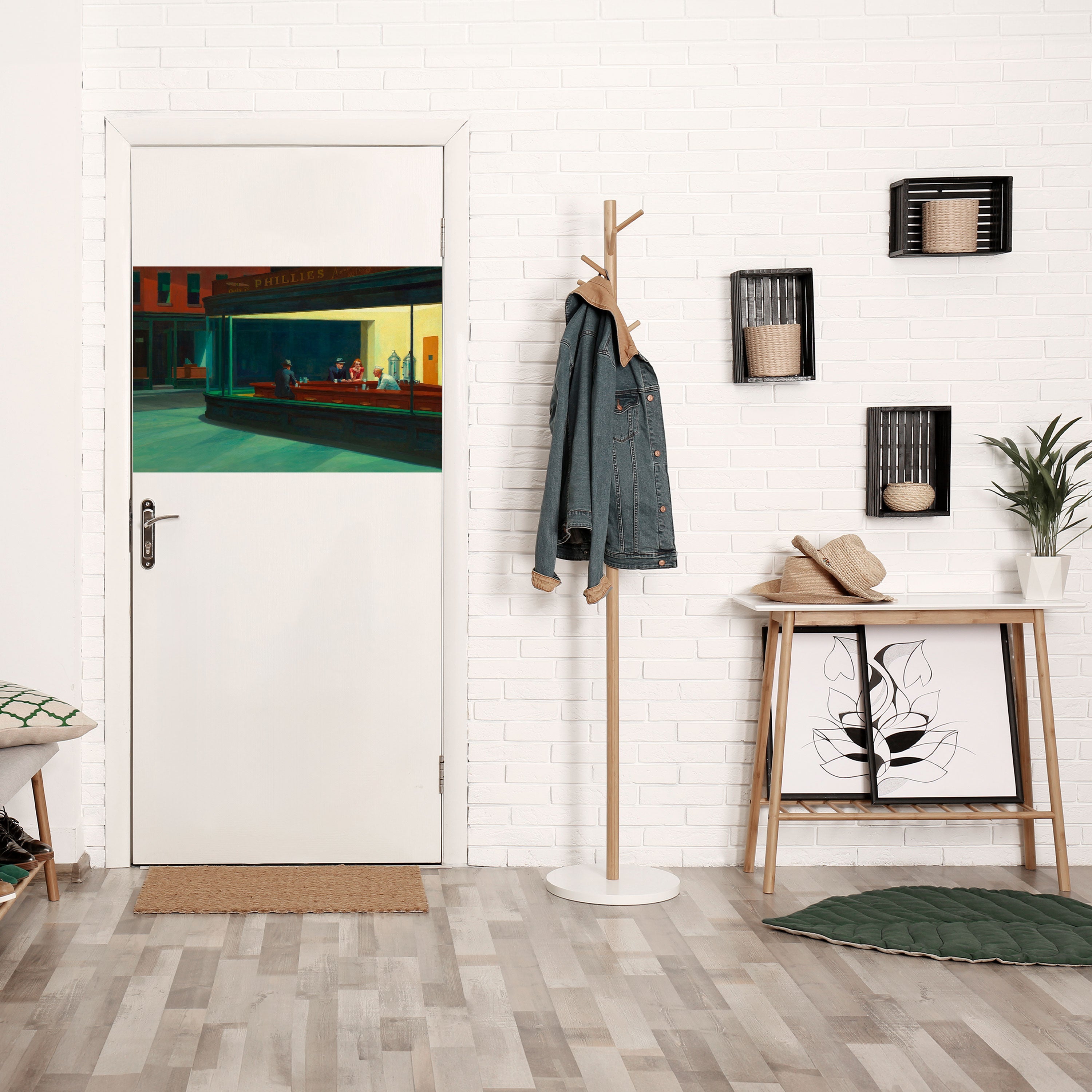 Affiche horizontale autocollante « Conversation sereine en soirée »