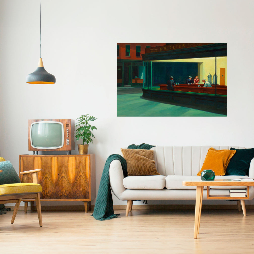 Affiche horizontale autocollante « Conversation sereine en soirée »