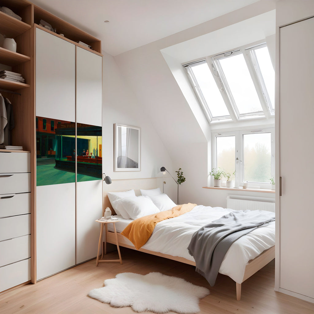 Affiche horizontale autocollante « Conversation sereine en soirée »