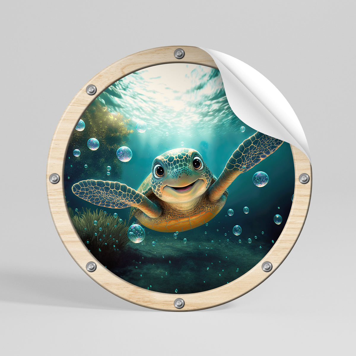 SEASIDE JOY Peel and Stick Round Sticker