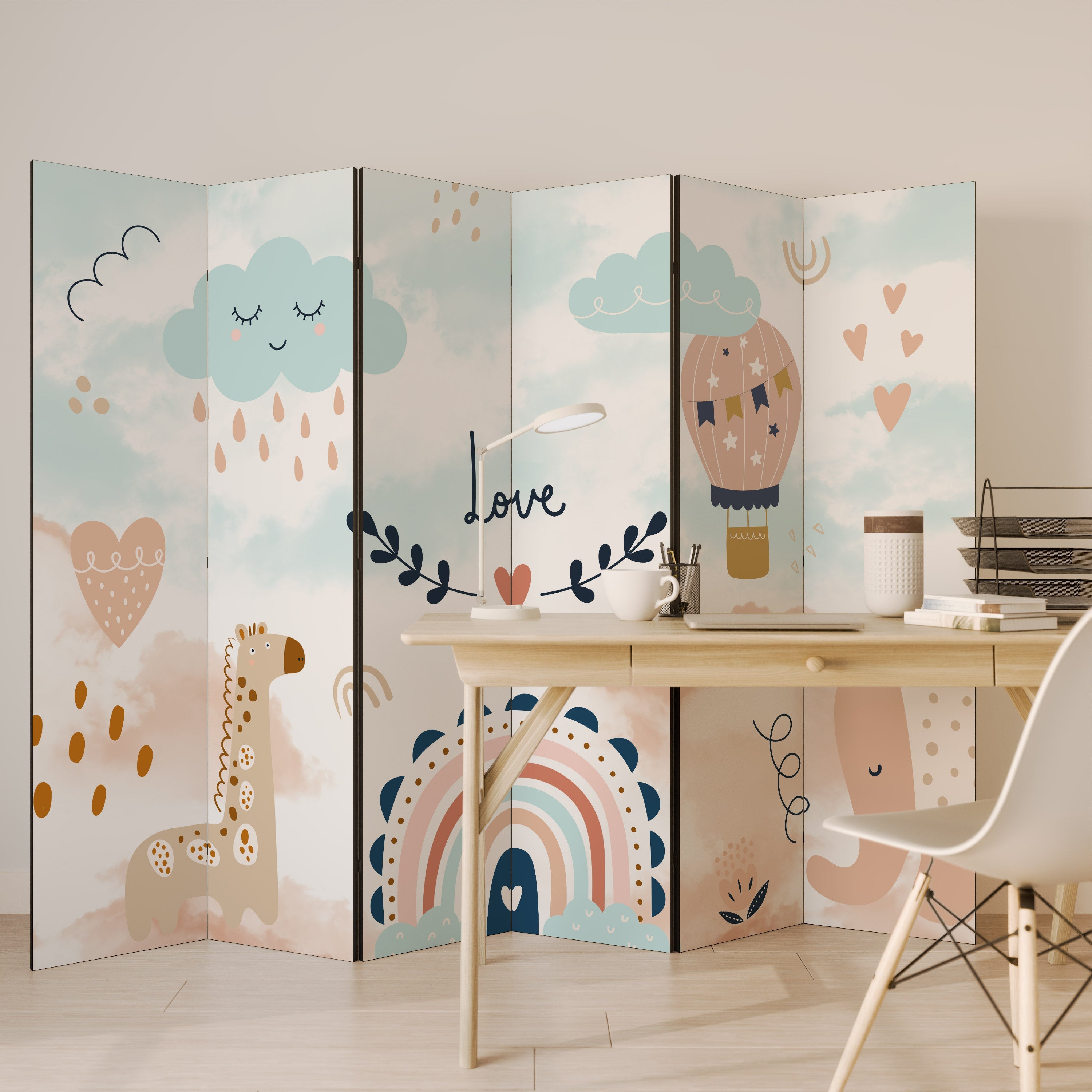 LOVELY DREAMS Decorative 6-Panel Room Divider