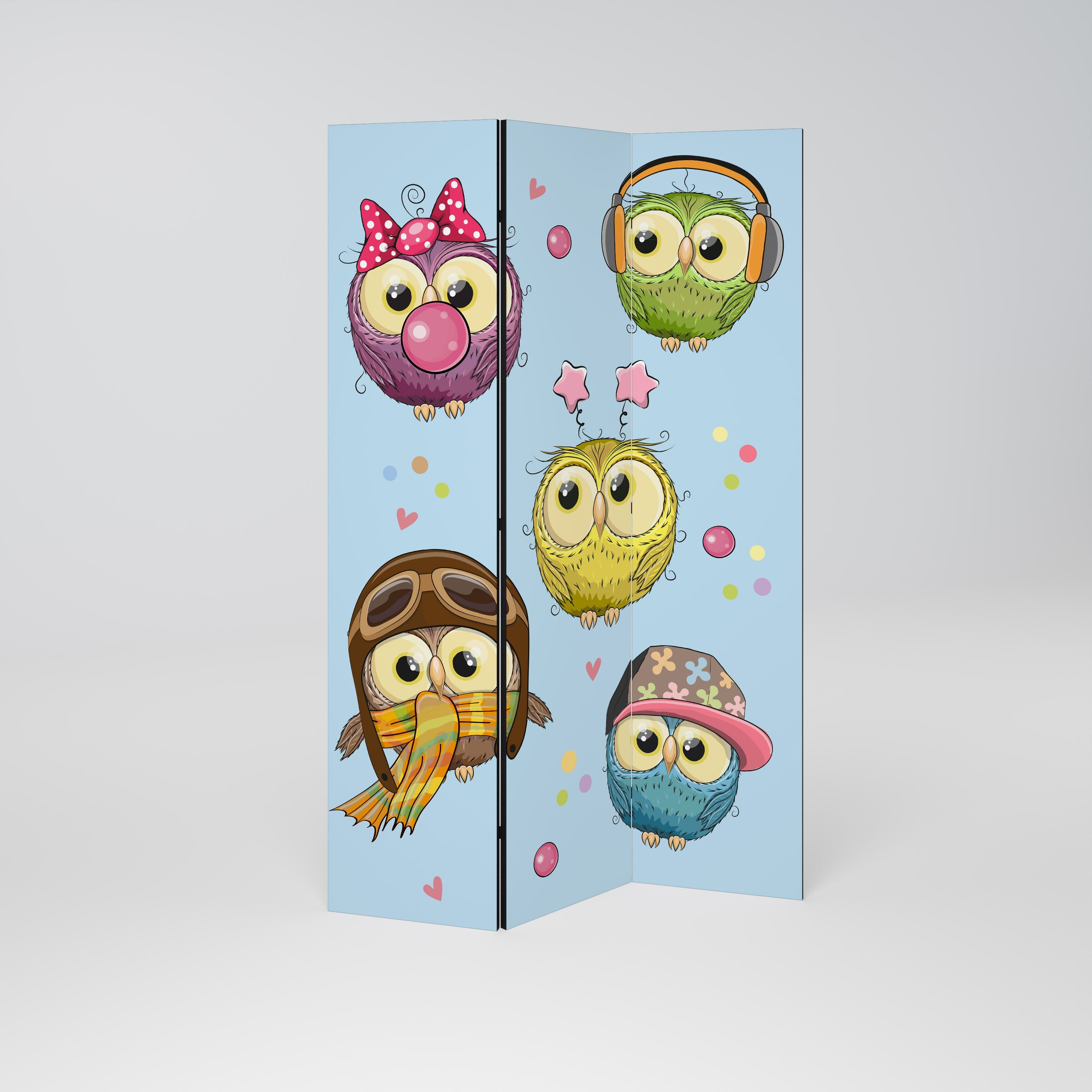 Séparateur de pièce décoratif à 3 panneaux OWLY SQUAD