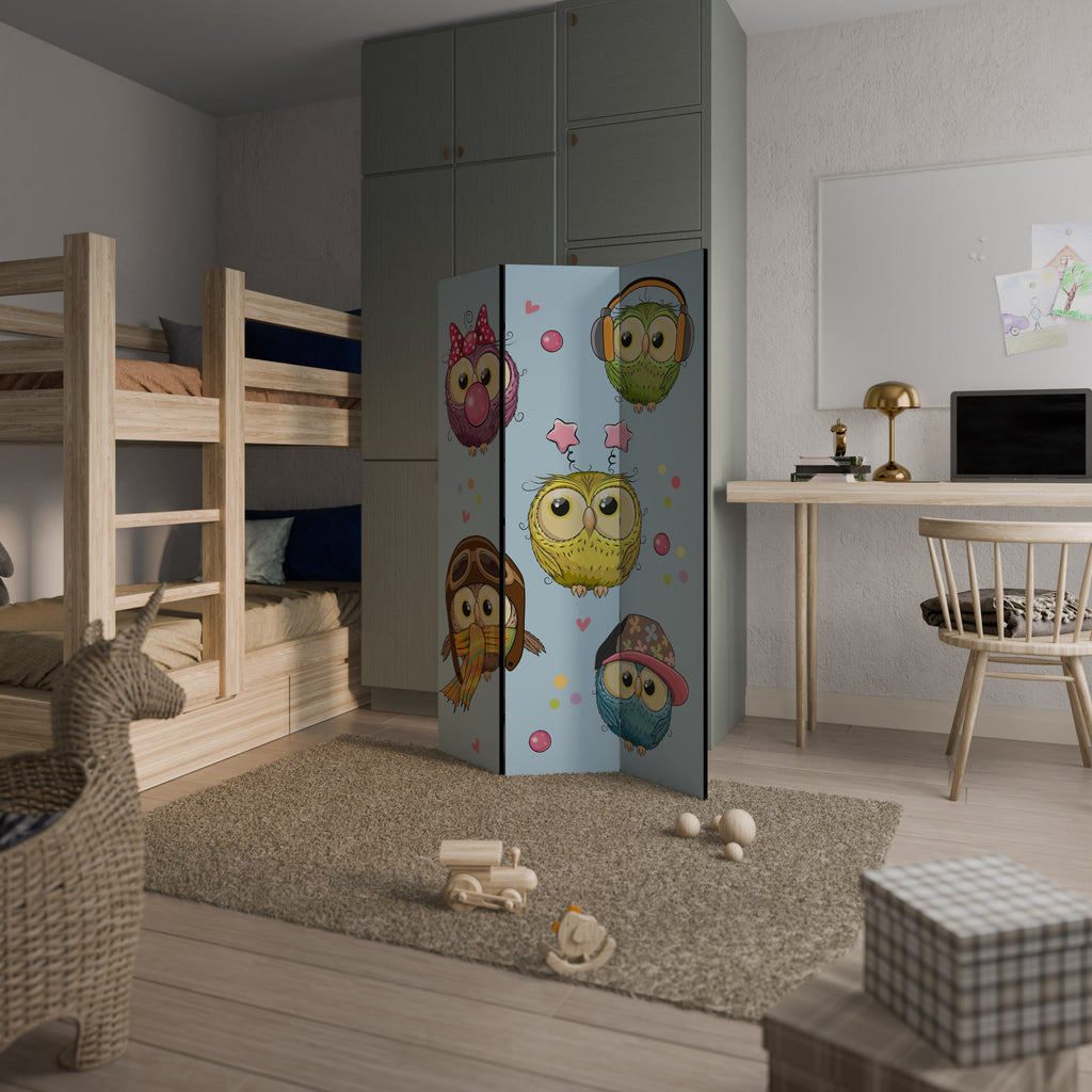 Séparateur de pièce décoratif à 3 panneaux OWLY SQUAD