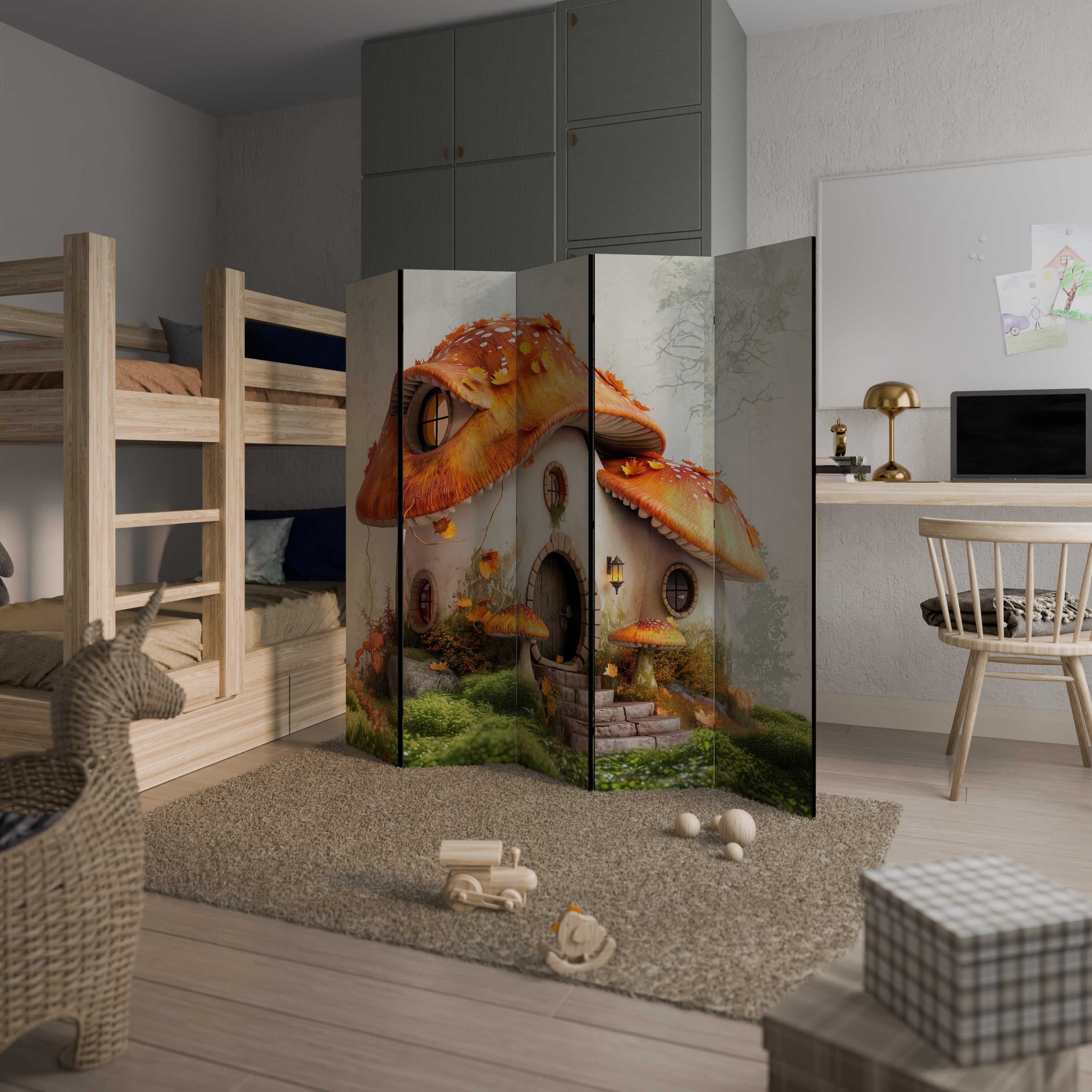 MYSTIC TOADSTOOL 5-Panel Room Divider