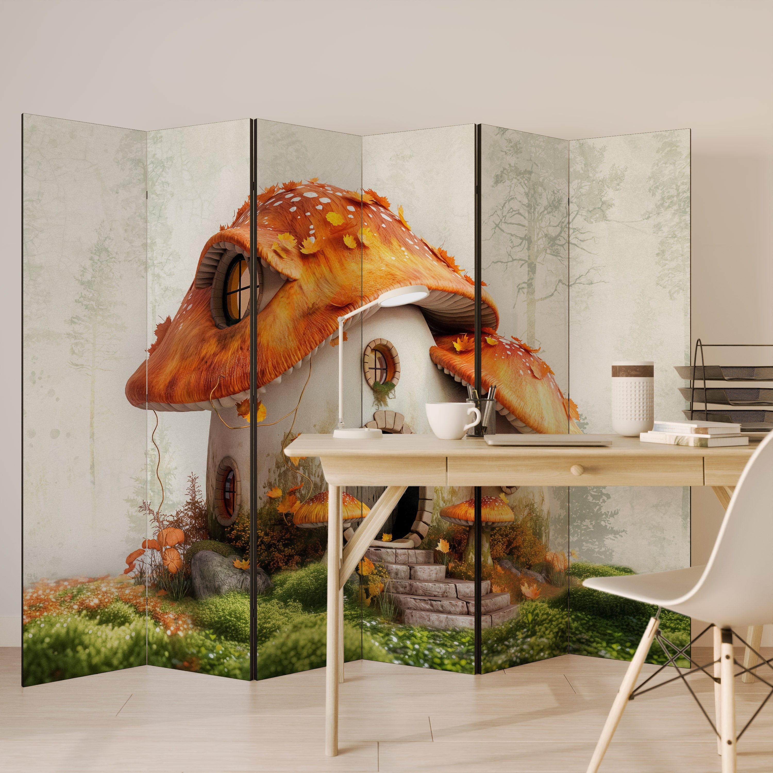MYSTIC TOADSTOOL Decorative 6-Panel Room Divider