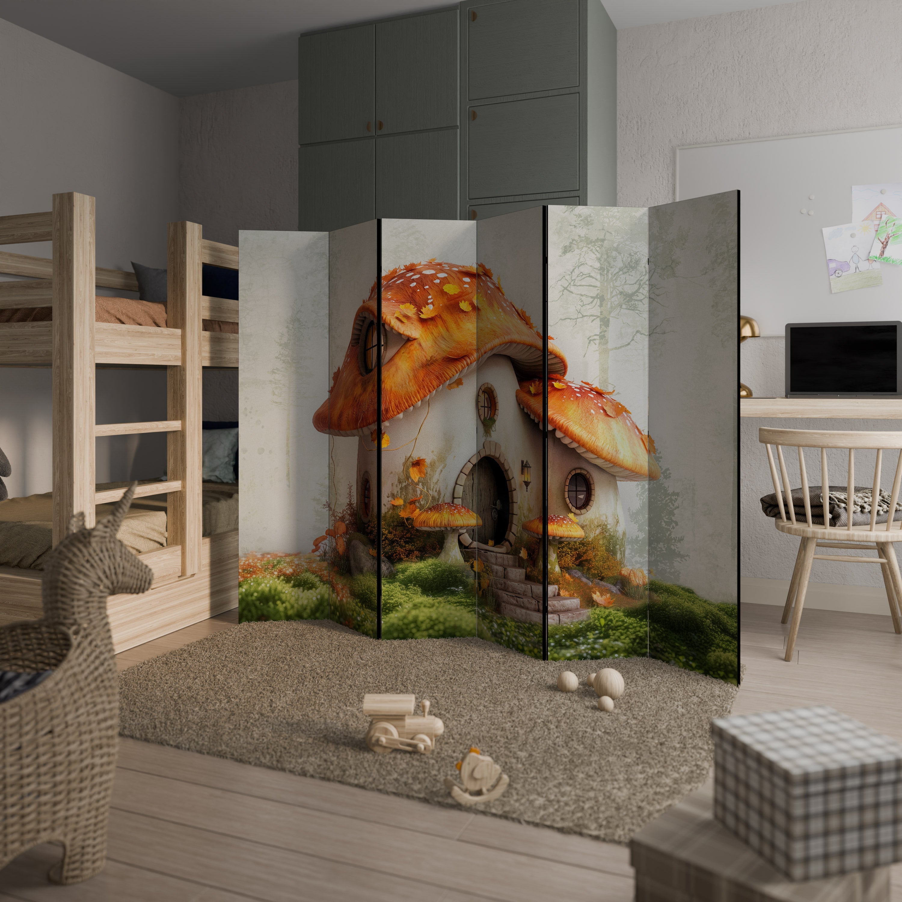 MYSTIC TOADSTOOL Decorative 6-Panel Room Divider