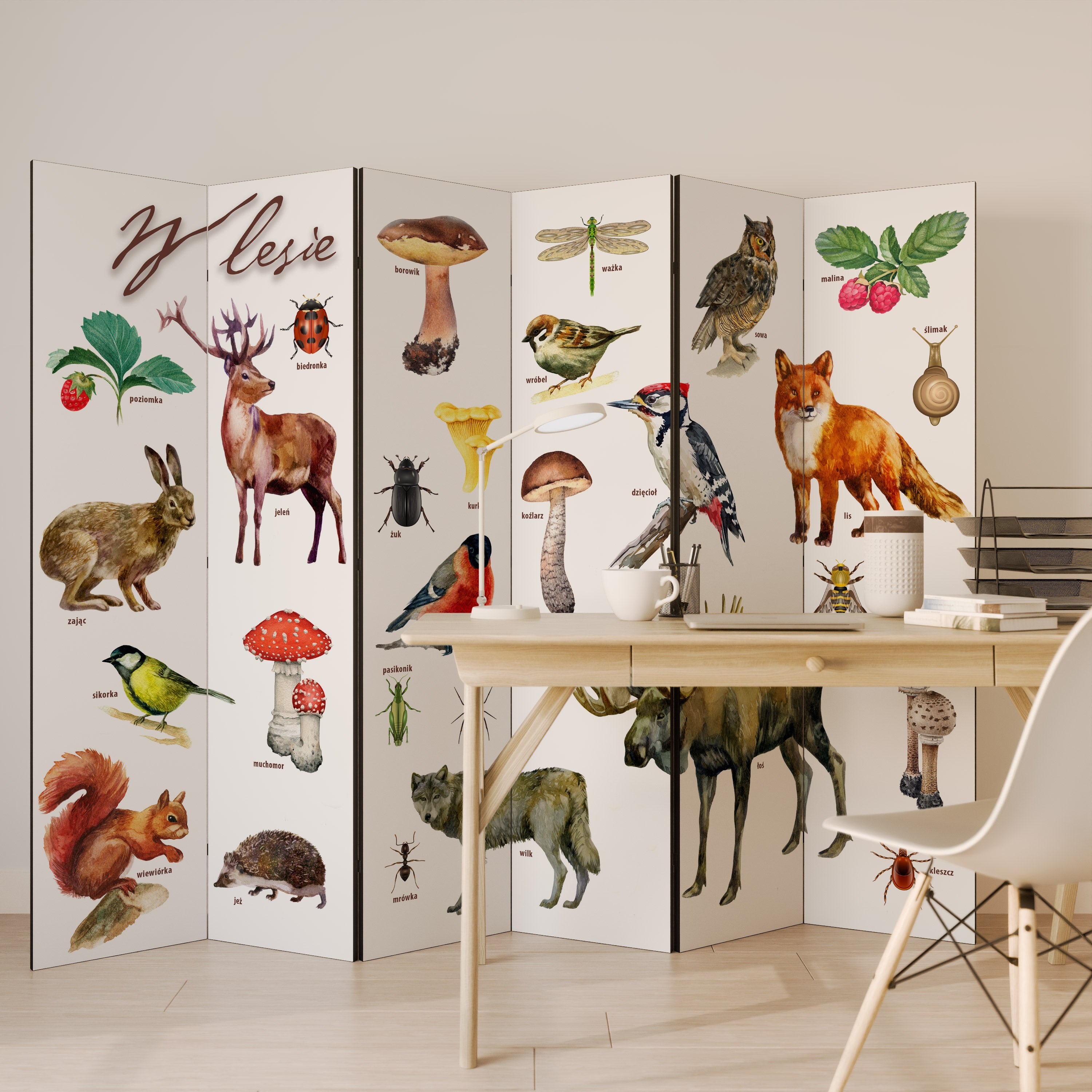 FOREST LESSON 6-Panel Room Divider