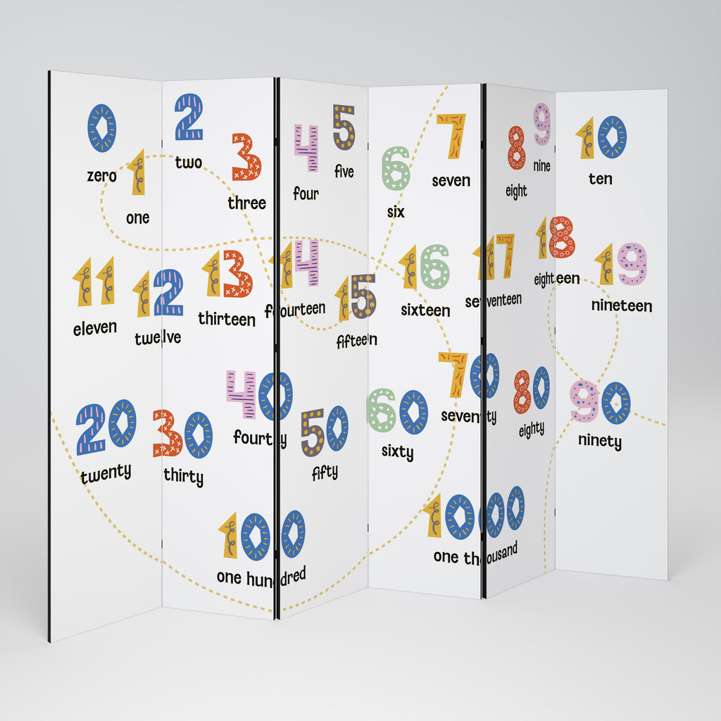LEÇON DE COMPTAGE Séparateur de pièce décoratif à 6 panneaux