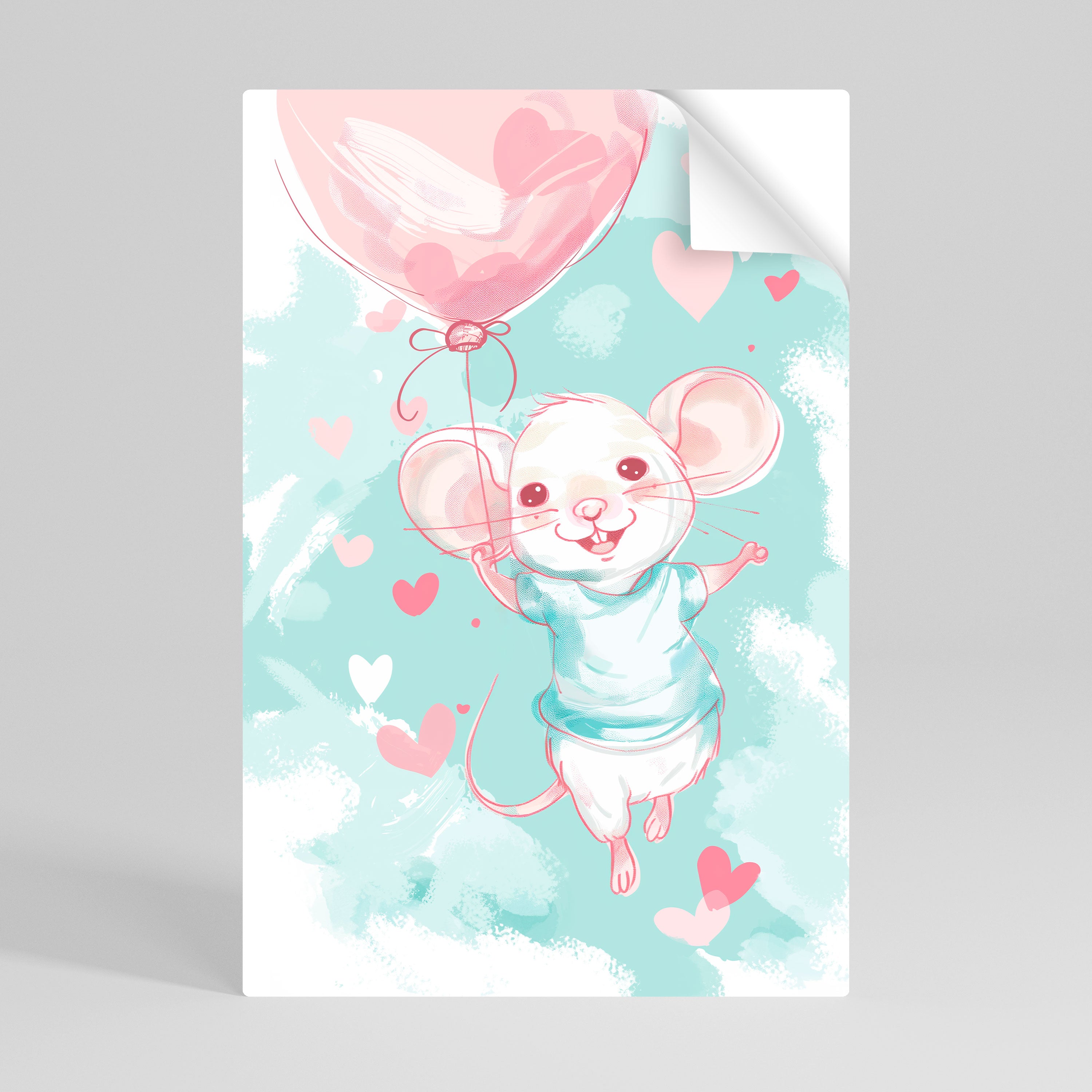MOUSY FLOW Peel and Stick Vertical Poster