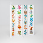 JOYFUL LETTERS 4-Panel Room Divider