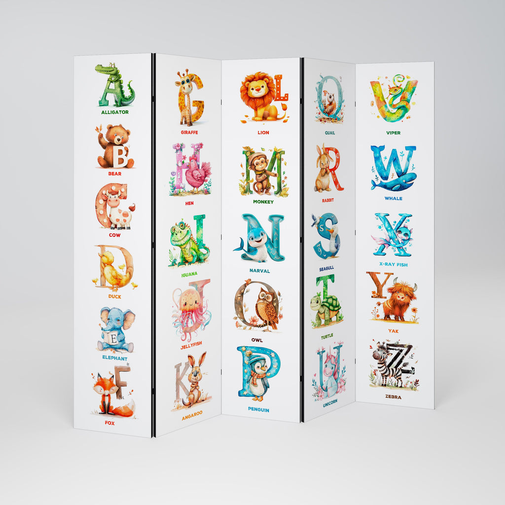 Cloison décorative à 5 panneaux LETTRES JOYEUSES