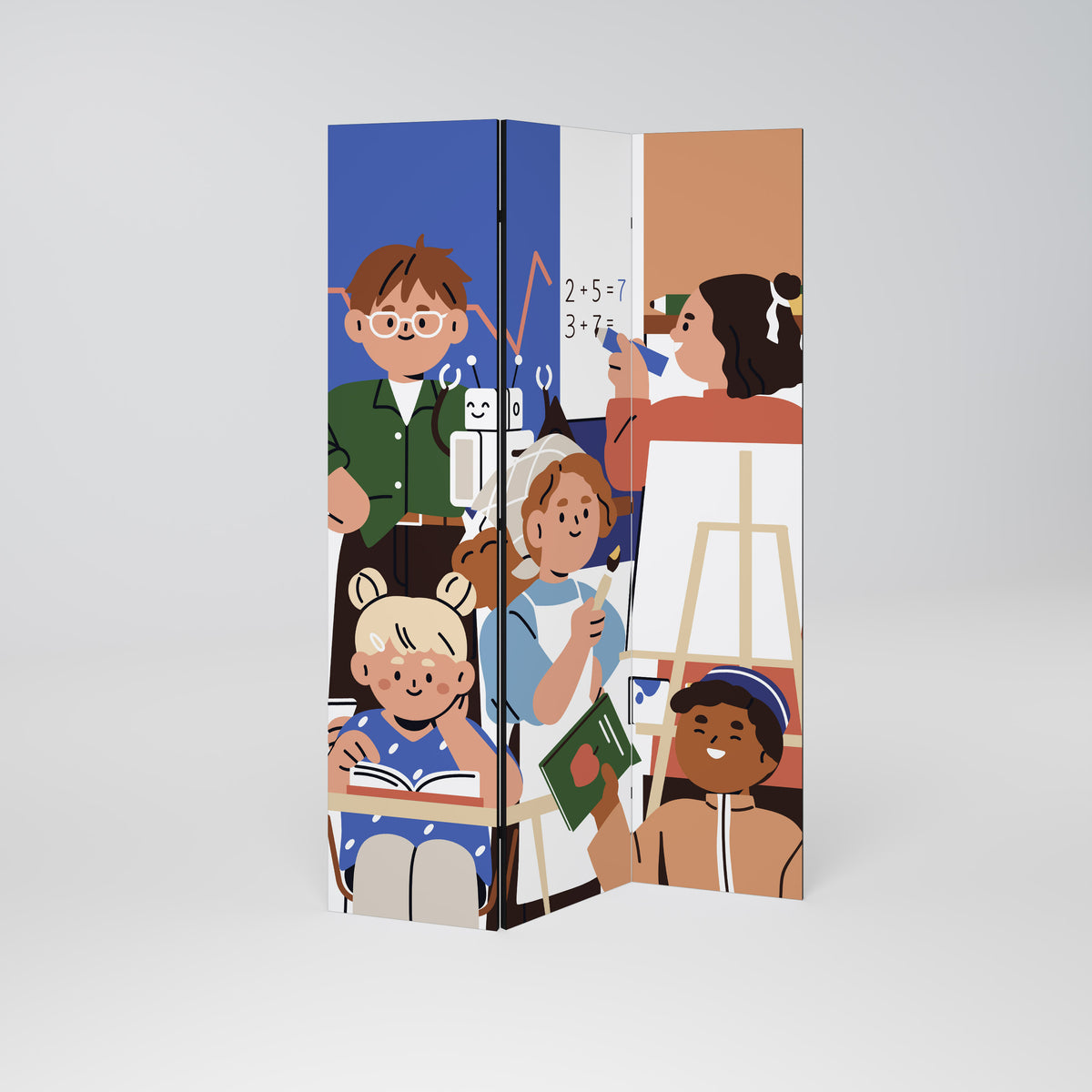 SCHOOL VIBE 3-Panel Room Divider