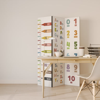 HAPPY LANGUAGE 3-Panel Room Divider