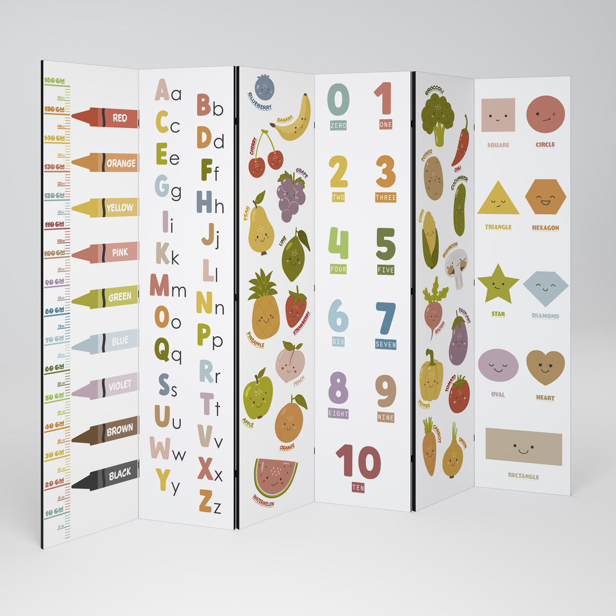 HAPPY LANGUAGE 6-Panel Room Divider