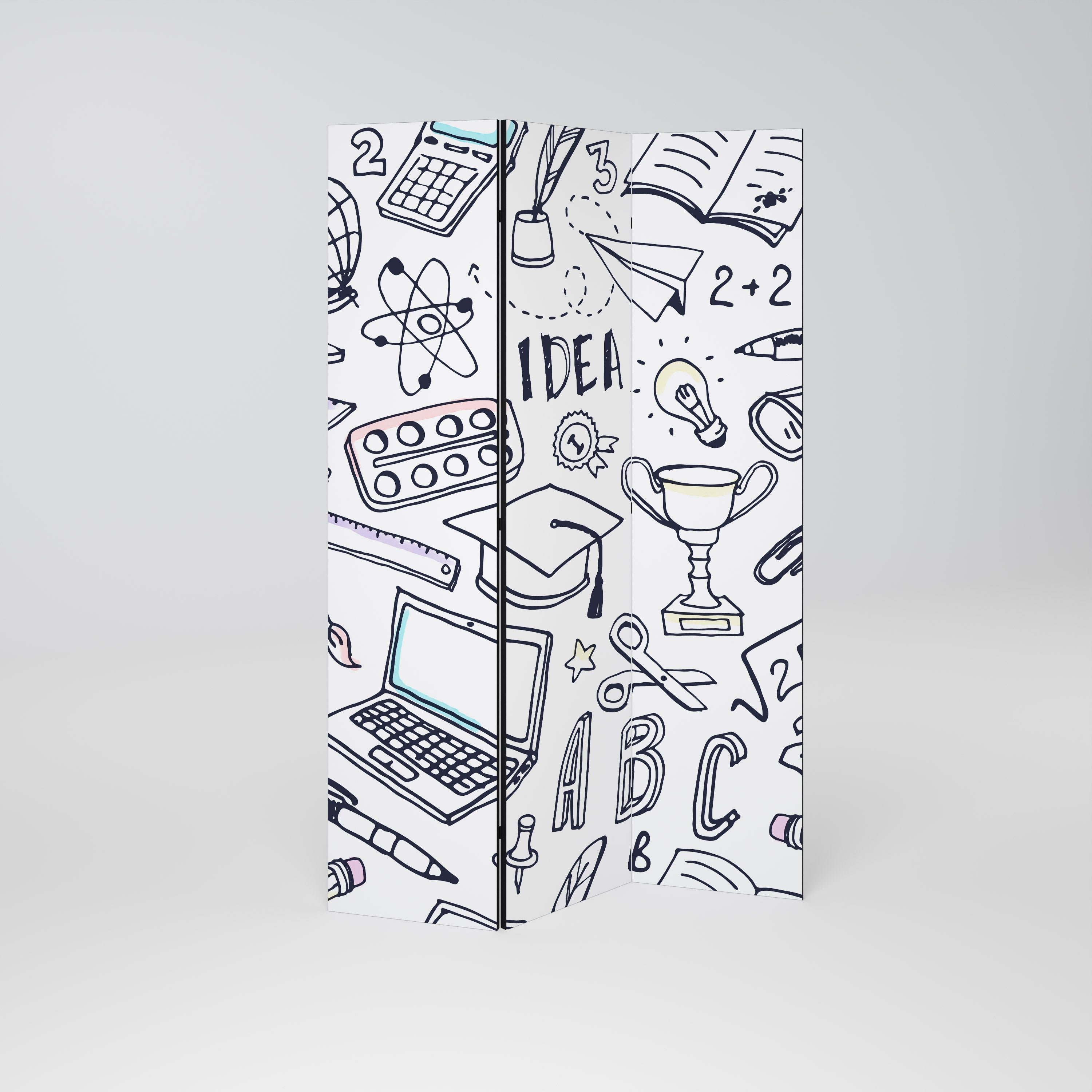 SCHOOL STUFF 3-Panel Room Divider