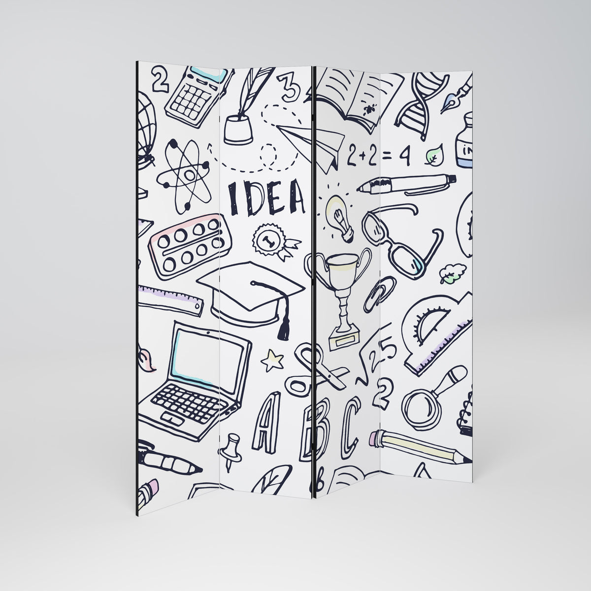 SCHOOL STUFF 4-Panel Room Divider