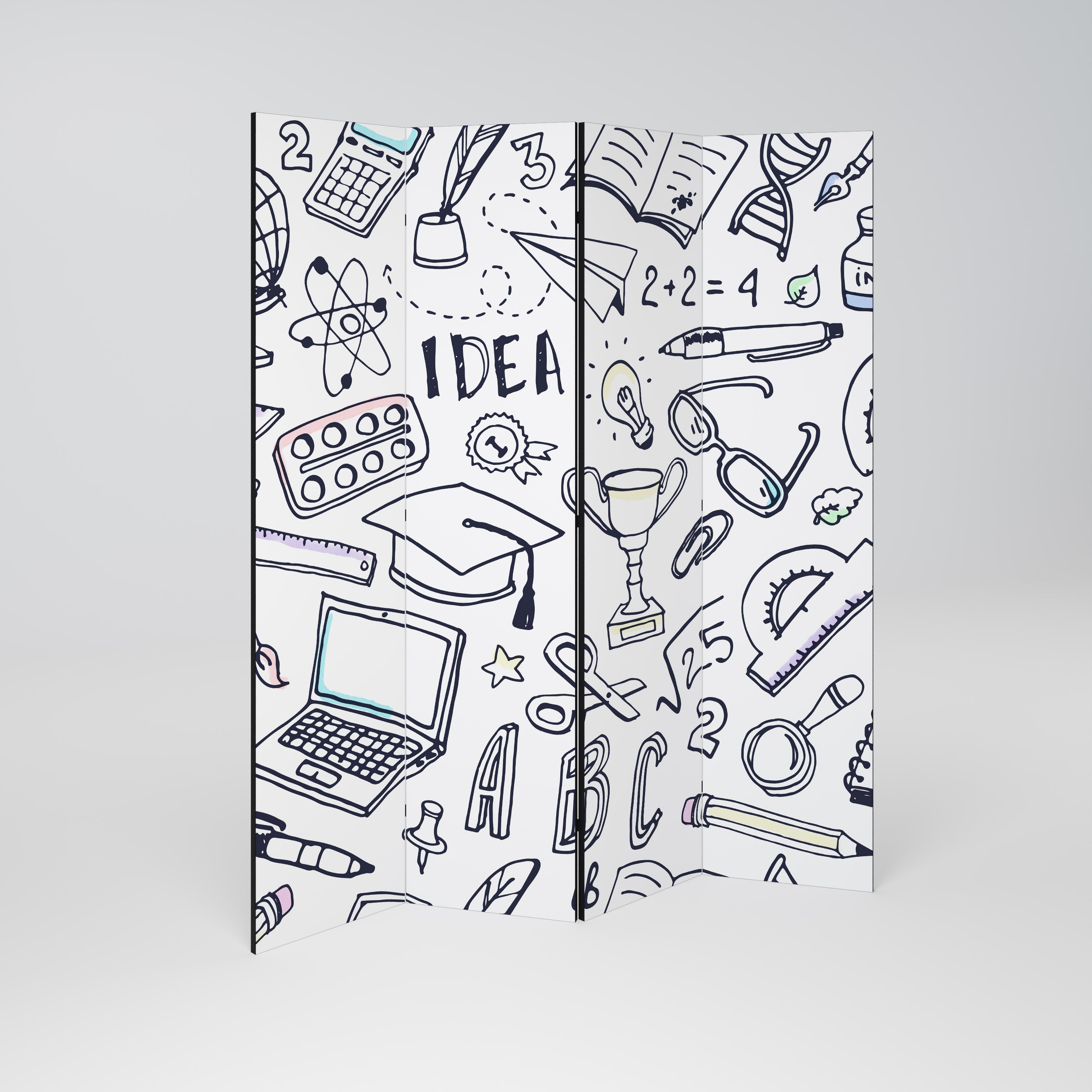 SCHOOL STUFF 4-Panel Room Divider