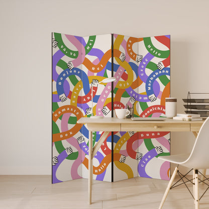 HELLO THERE 4-Panel Room Divider
