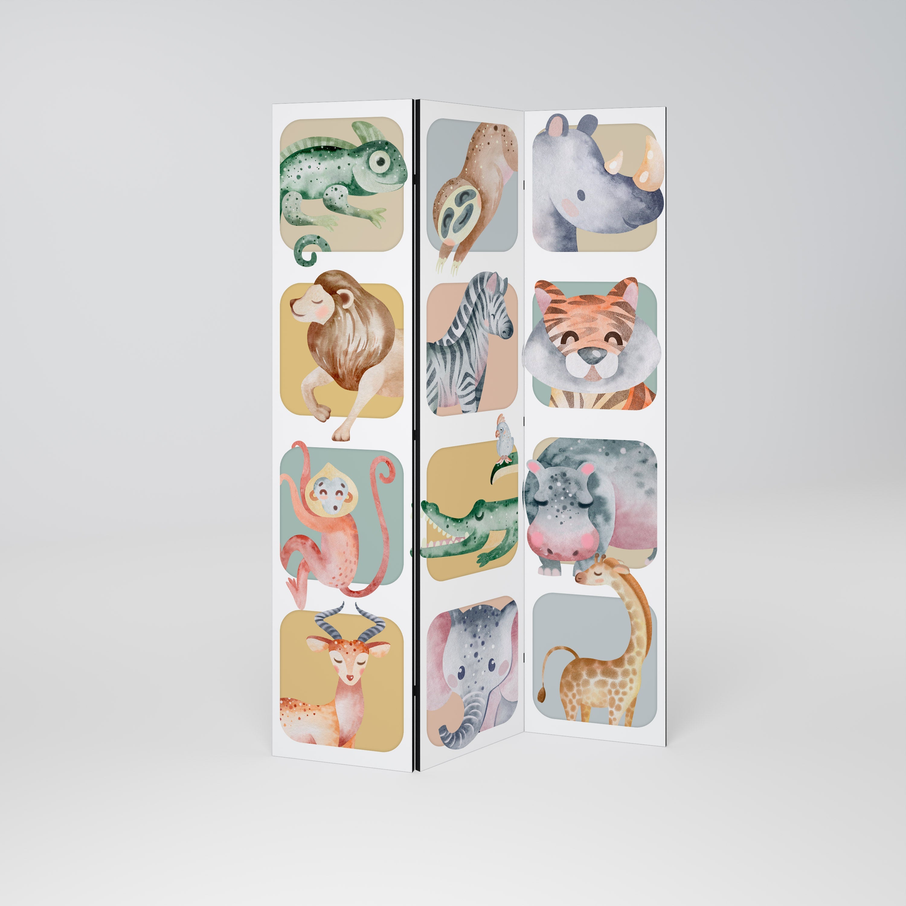 Paravent décoratif à 3 panneaux TROPICAL SQUAD