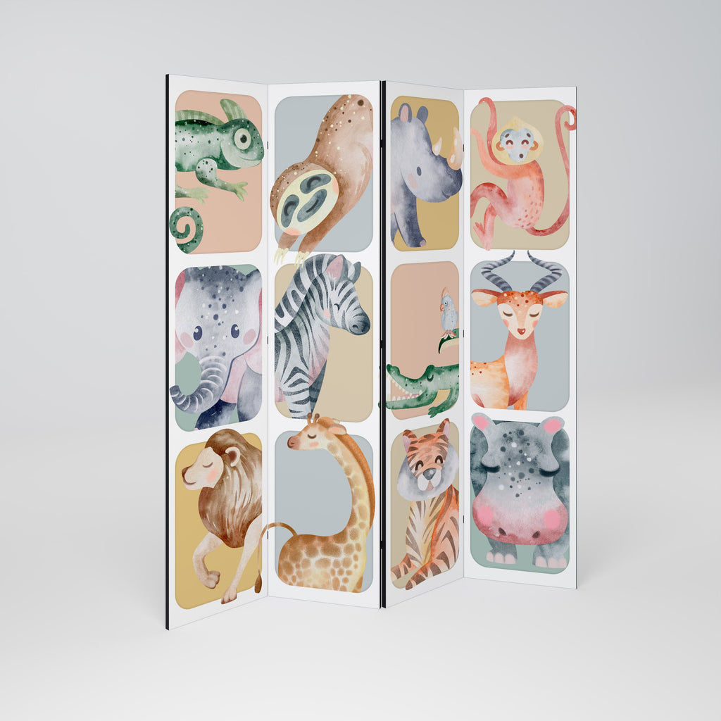 TROPICAL SQUAD Decorative 4-Panel Room Divider