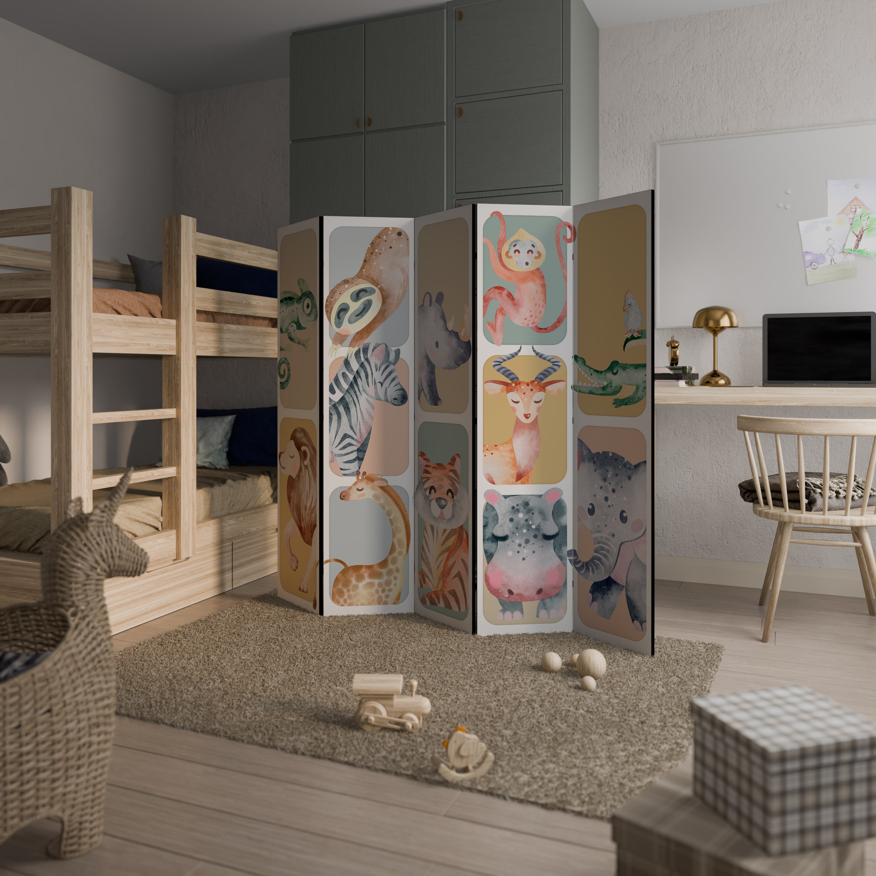 TROPICAL SQUAD 5-Panel Room Divider