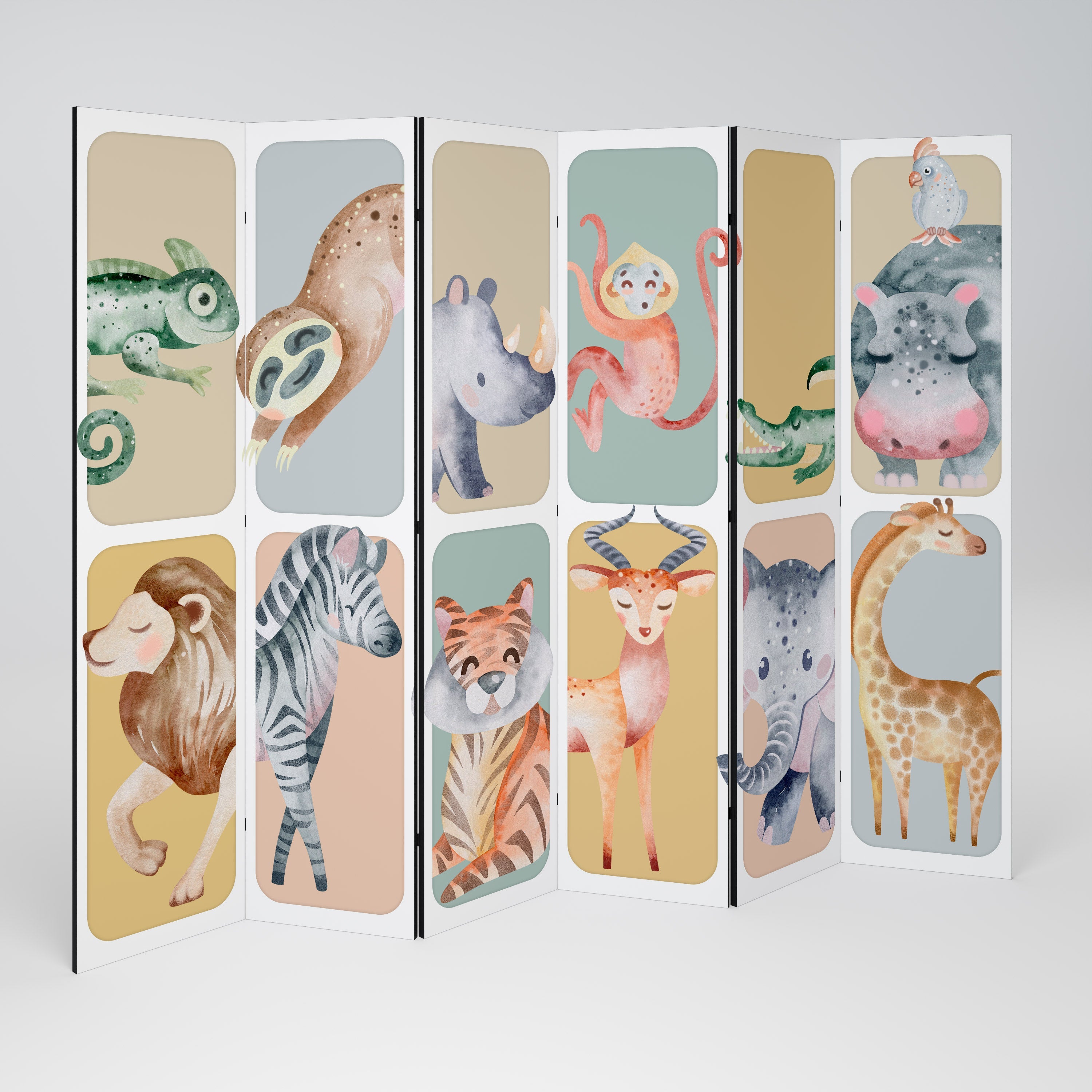 TROPICAL SQUAD Decorative 6-Panel Room Divider