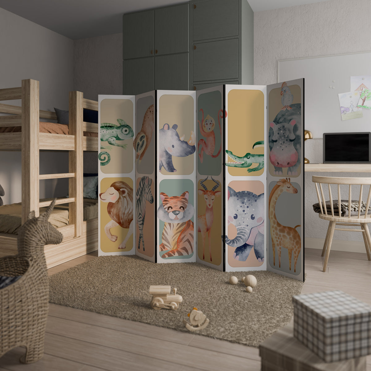 TROPICAL SQUAD 6-Panel Room Divider