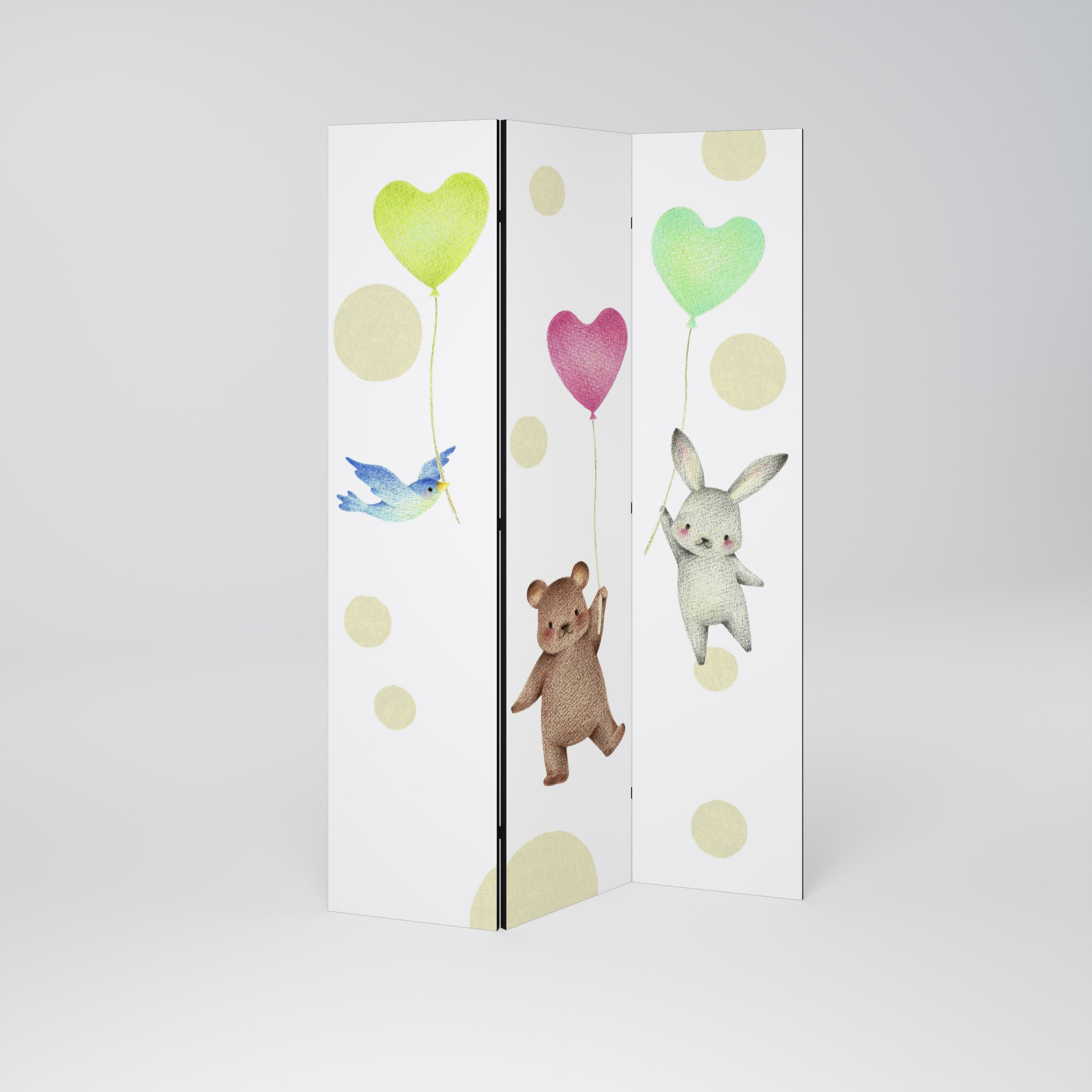 BALLOON FRIENDS 3-Panel Room Divider