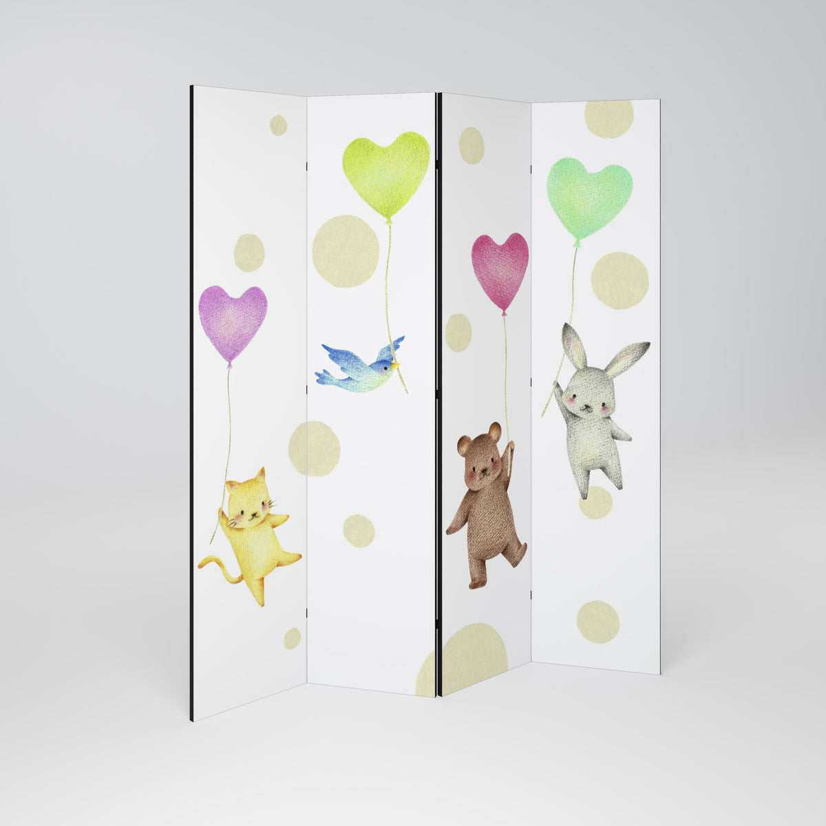 BALLOON FRIENDS 4-Panel Room Divider