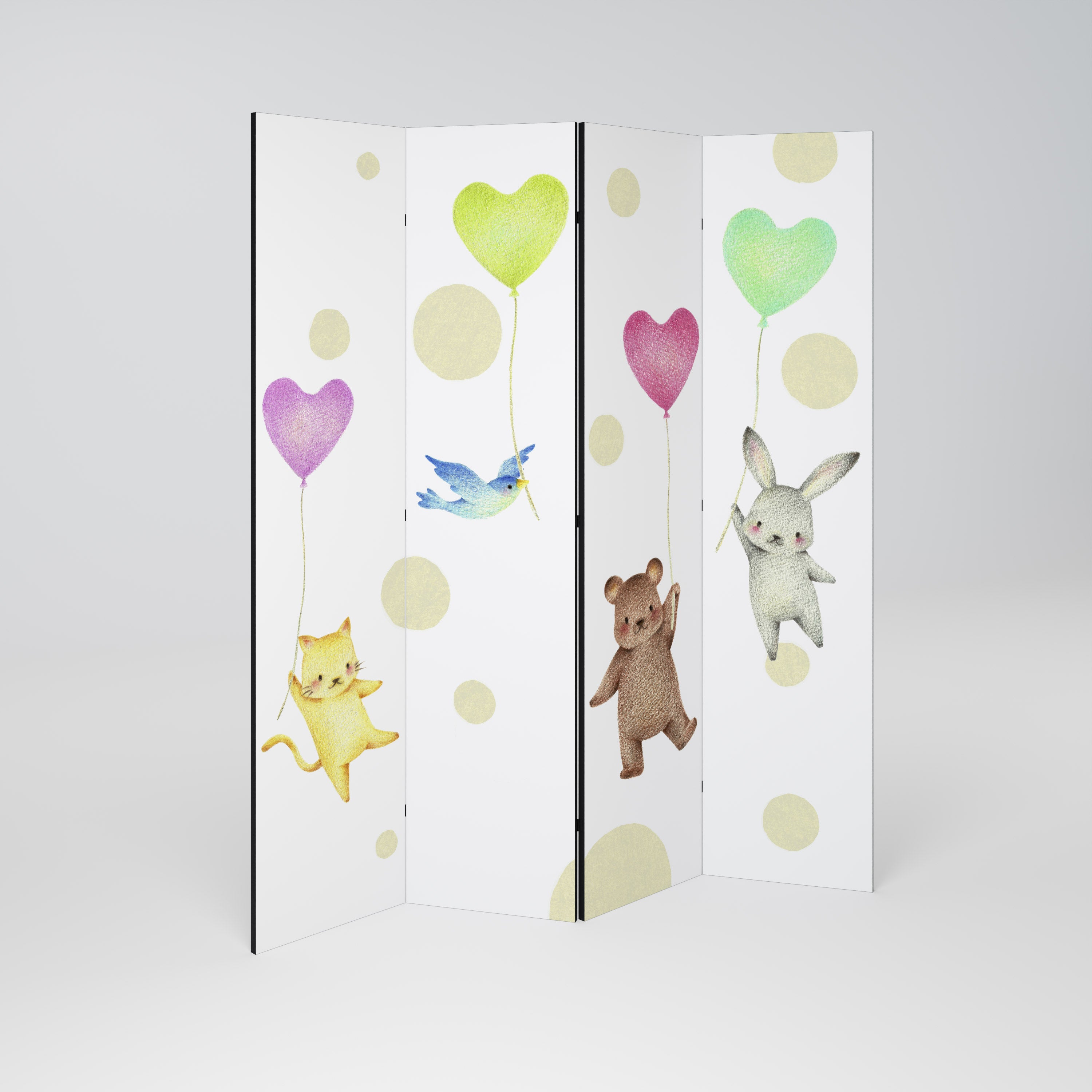 BALLOON FRIENDS 4-Panel Room Divider