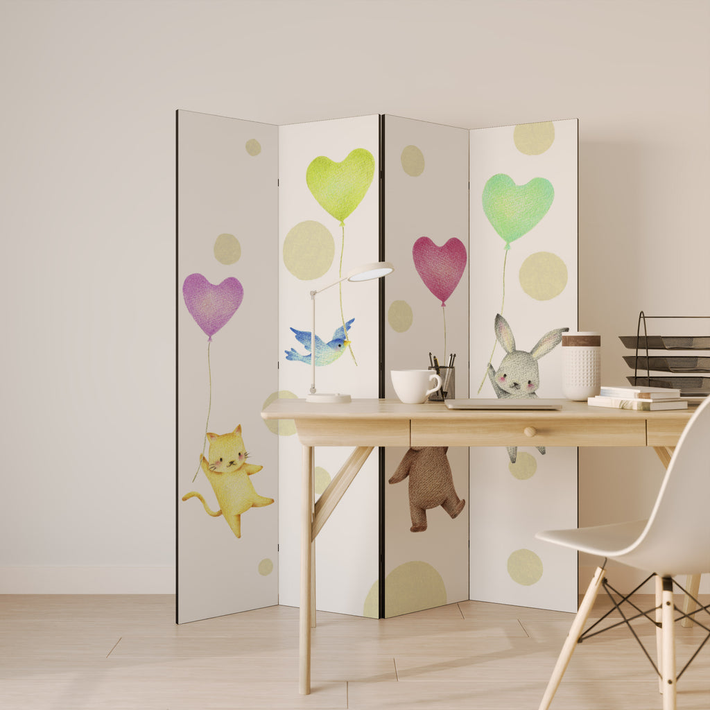BALLOON FRIENDS 4-Panel Room Divider
