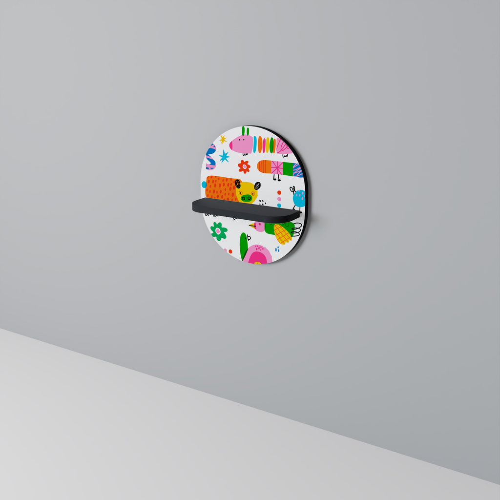 Étagère d'art ovale POWER OF IMAGINATION en finition noire