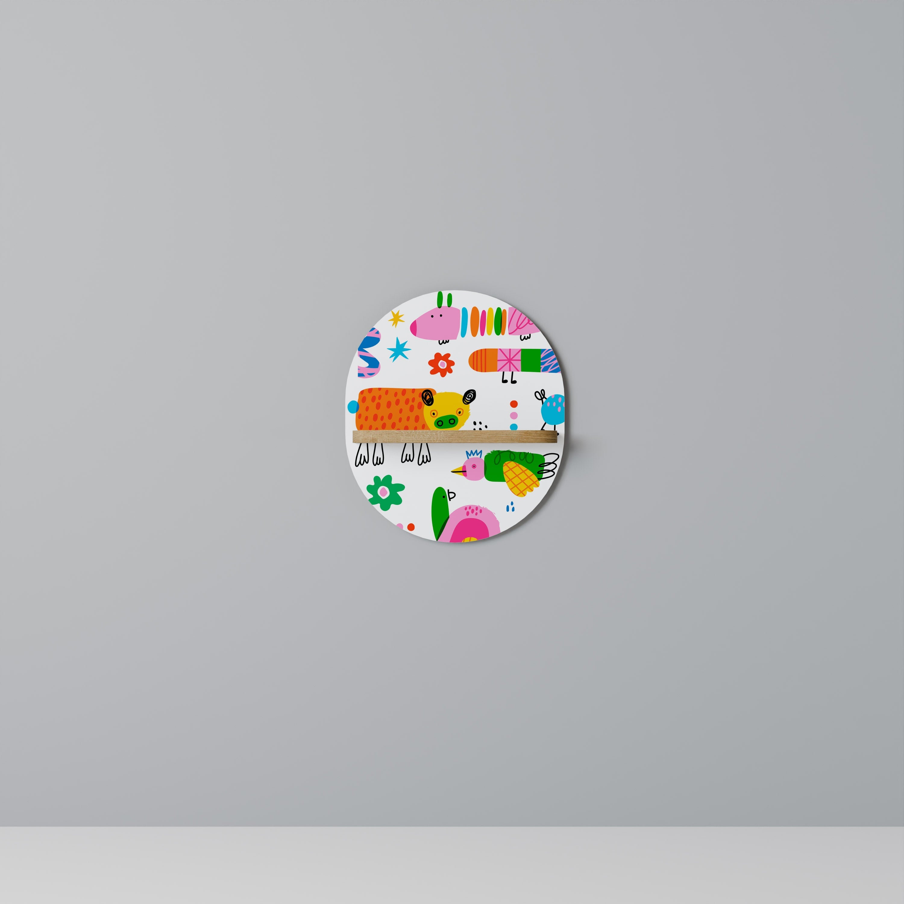 Étagère ovale effet chêne POWER OF IMAGINATION