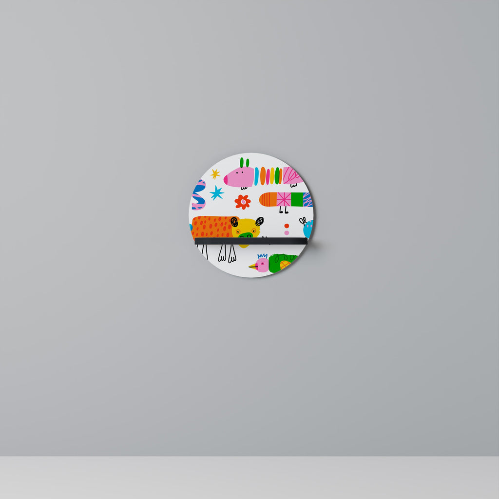 Étagère d'art ronde POWER OF IMAGINATION en finition noire