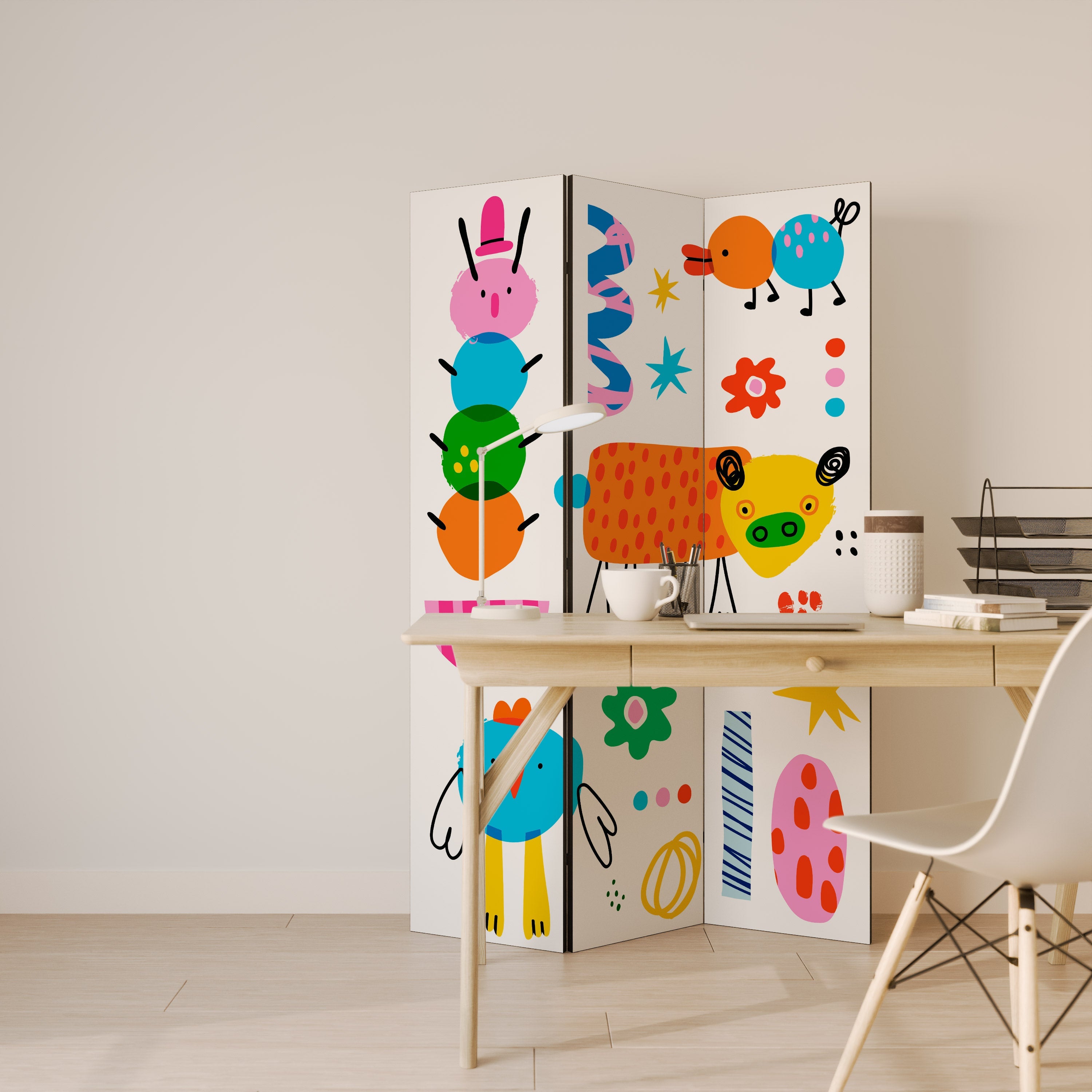 Paravent décoratif à 3 panneaux POWER OF IMAGINATION