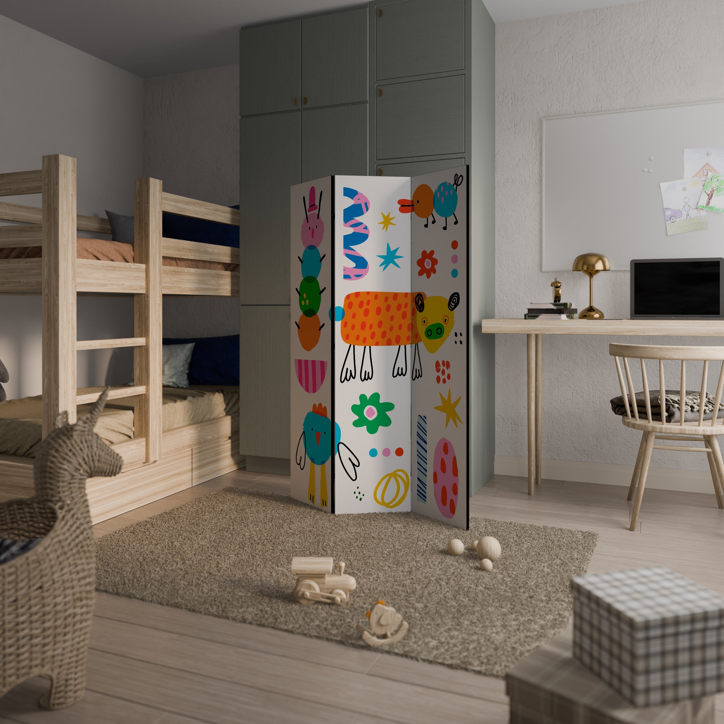 Paravent décoratif à 3 panneaux POWER OF IMAGINATION