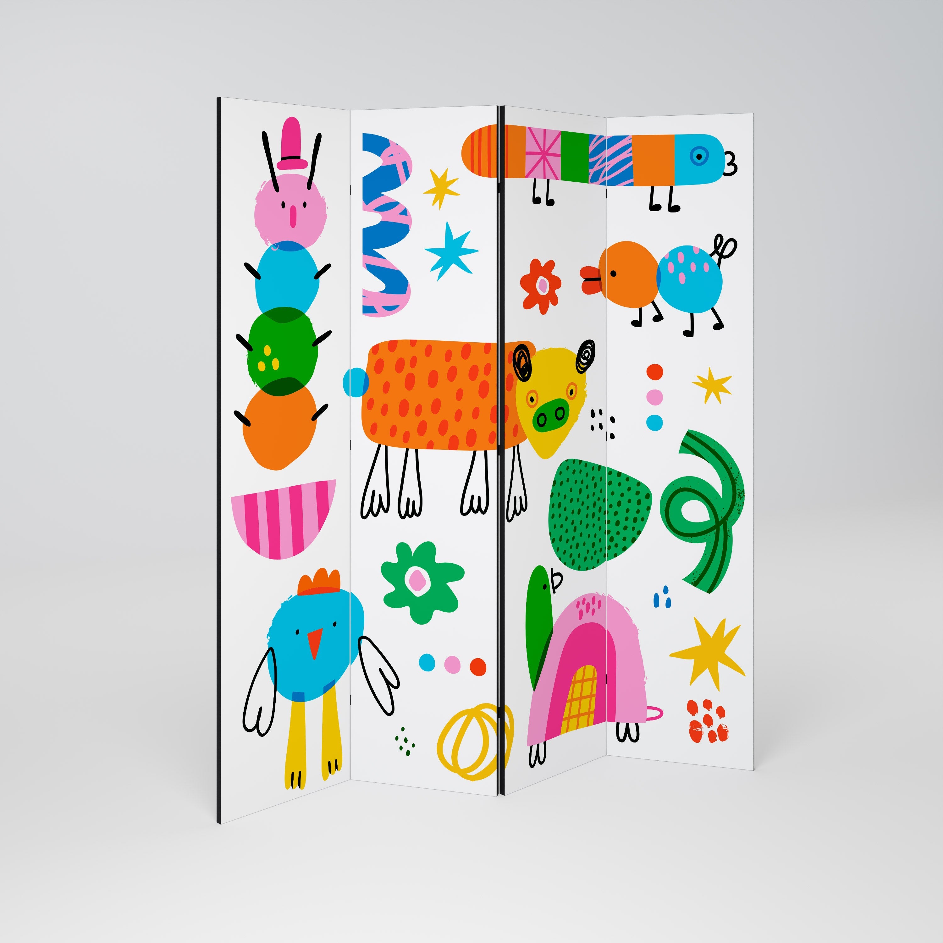 POWER OF IMAGINATION Decorative 4-Panel Room Divider